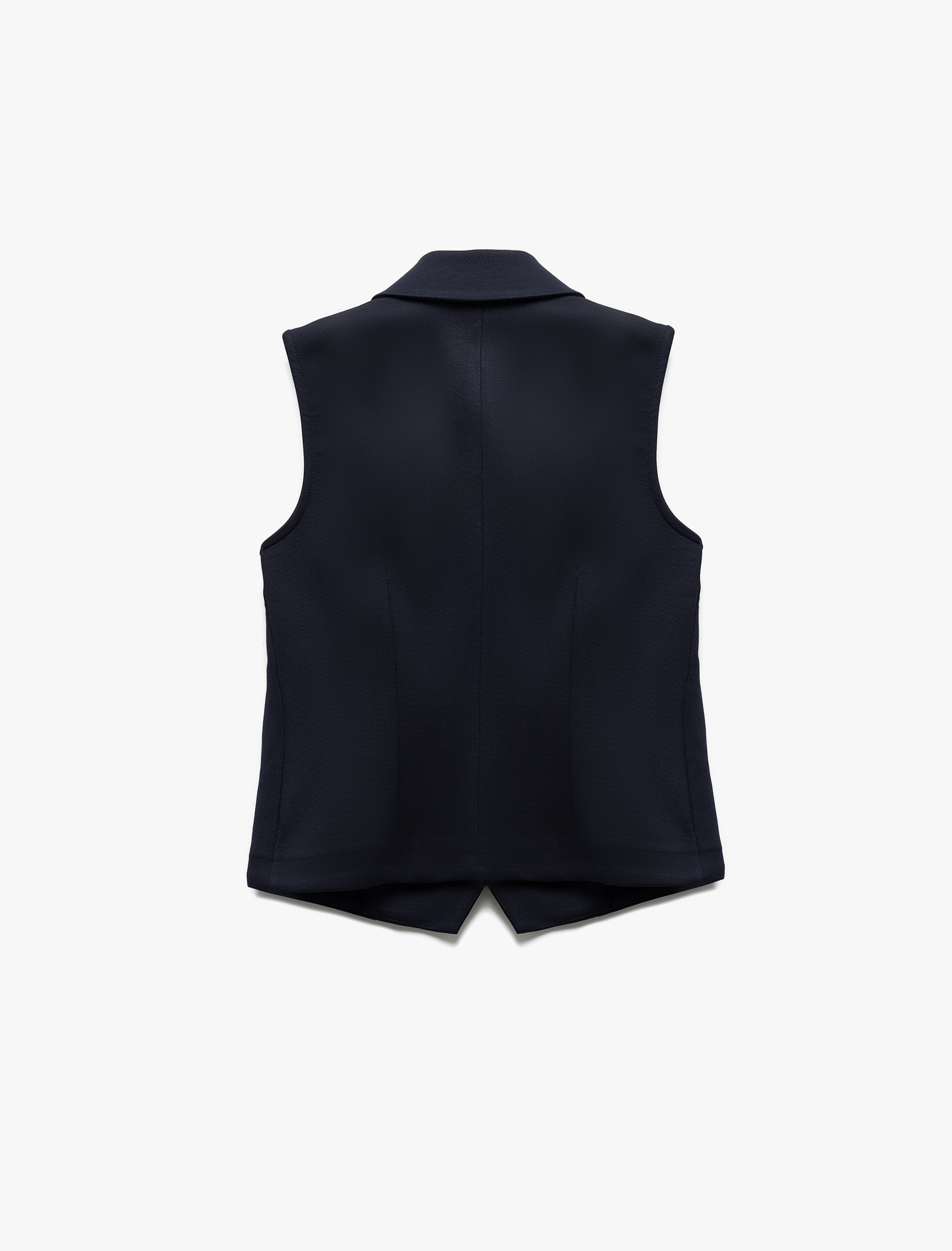   Slim Fit Gold Düğme Detaylı Kolsuz Ceket Yaka Yelek