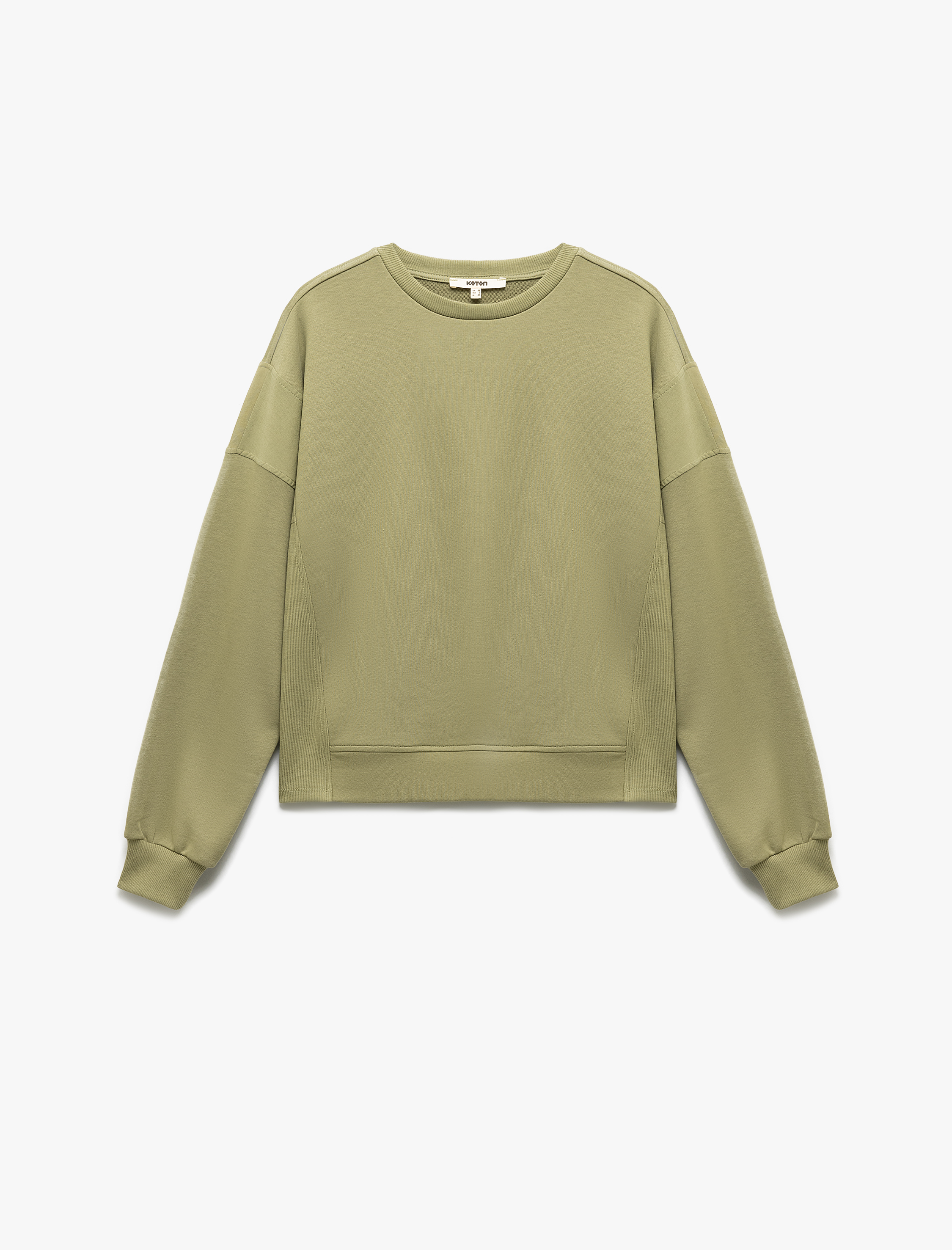   Üç İplik Uzun Kollu Bisiklet Yaka Basic Sweatshirt