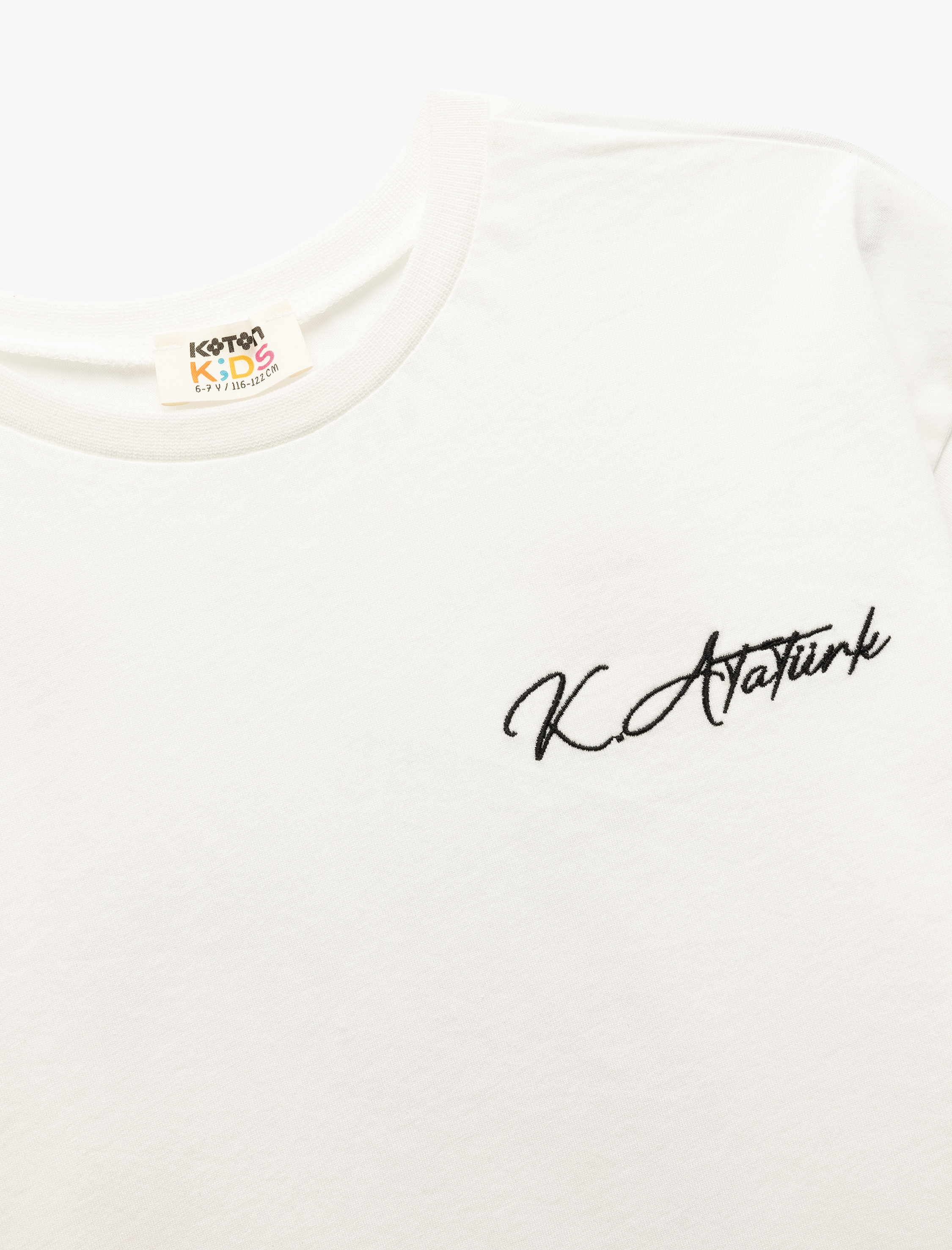  Kız Çocuk Atatürk Baskılı  23 Nisan Temalı Kısa Kollu Pamuklu Tişört