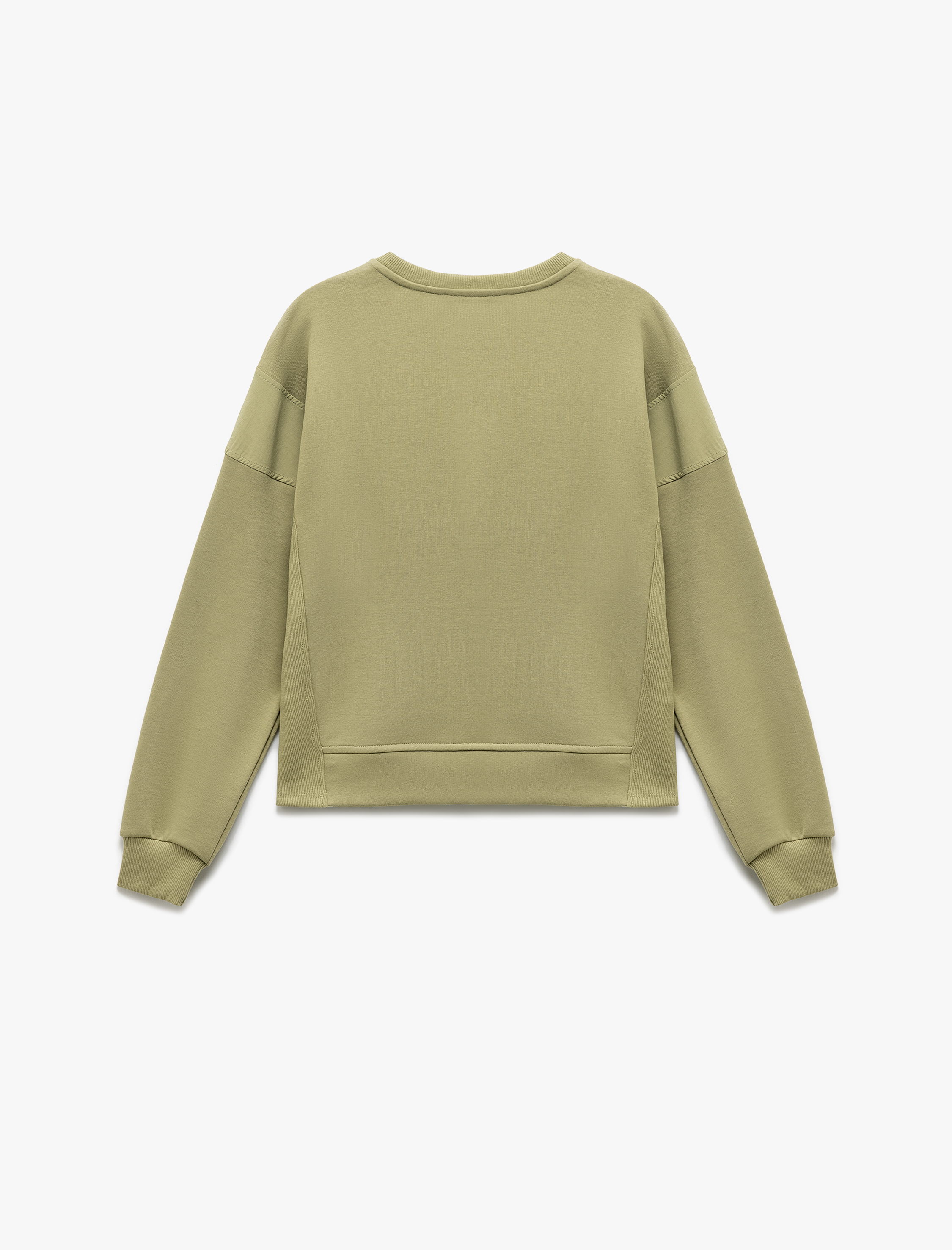   Üç İplik Uzun Kollu Bisiklet Yaka Basic Sweatshirt