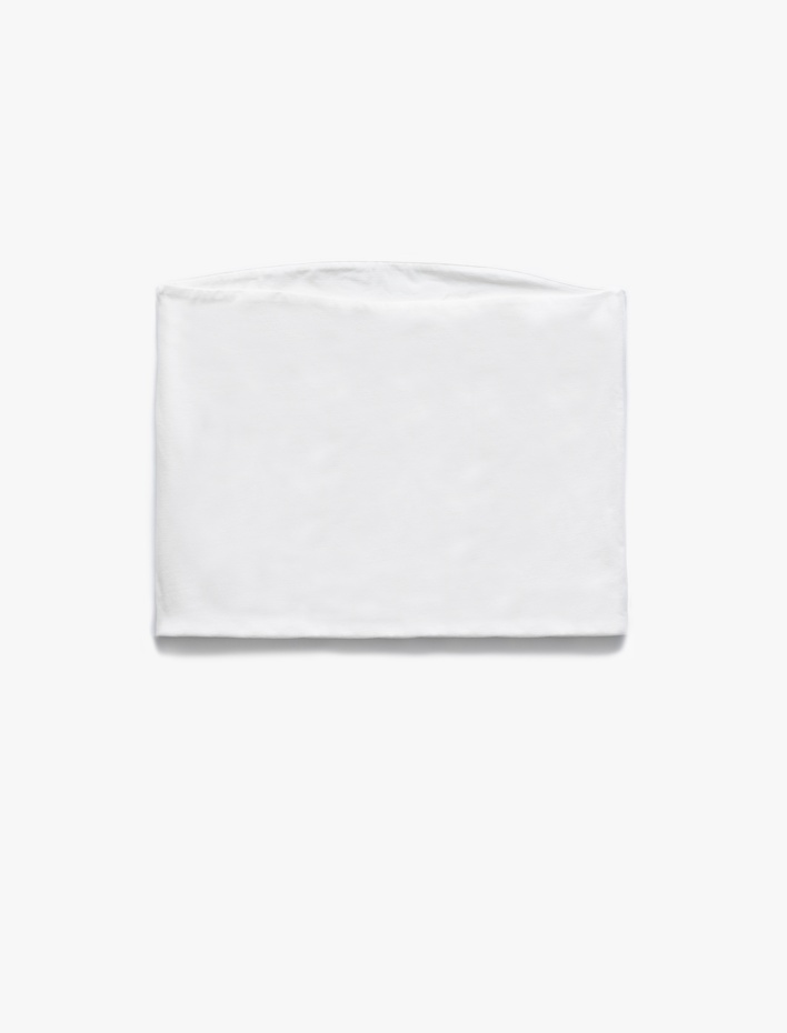  Pamuklu Straplez Kolsuz Slim Fit Crop Bluz