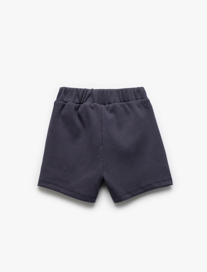 Erkek Bebek Pamuklu Beli Bağcıklı Basic Şort