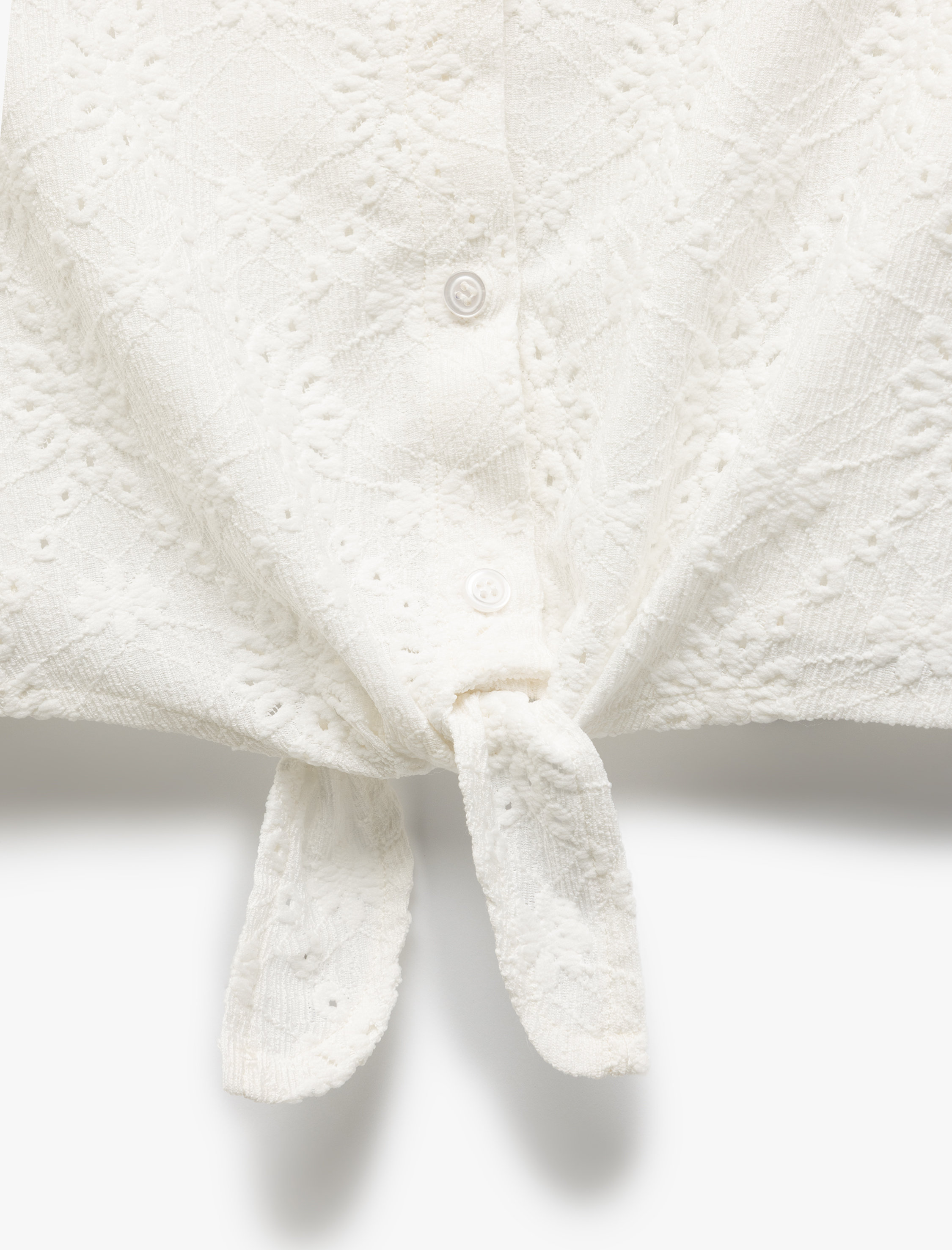  Kız Çocuk Bağlama Detaylı Brodeli Kısa Kollu Gömlek Yaka Bluz