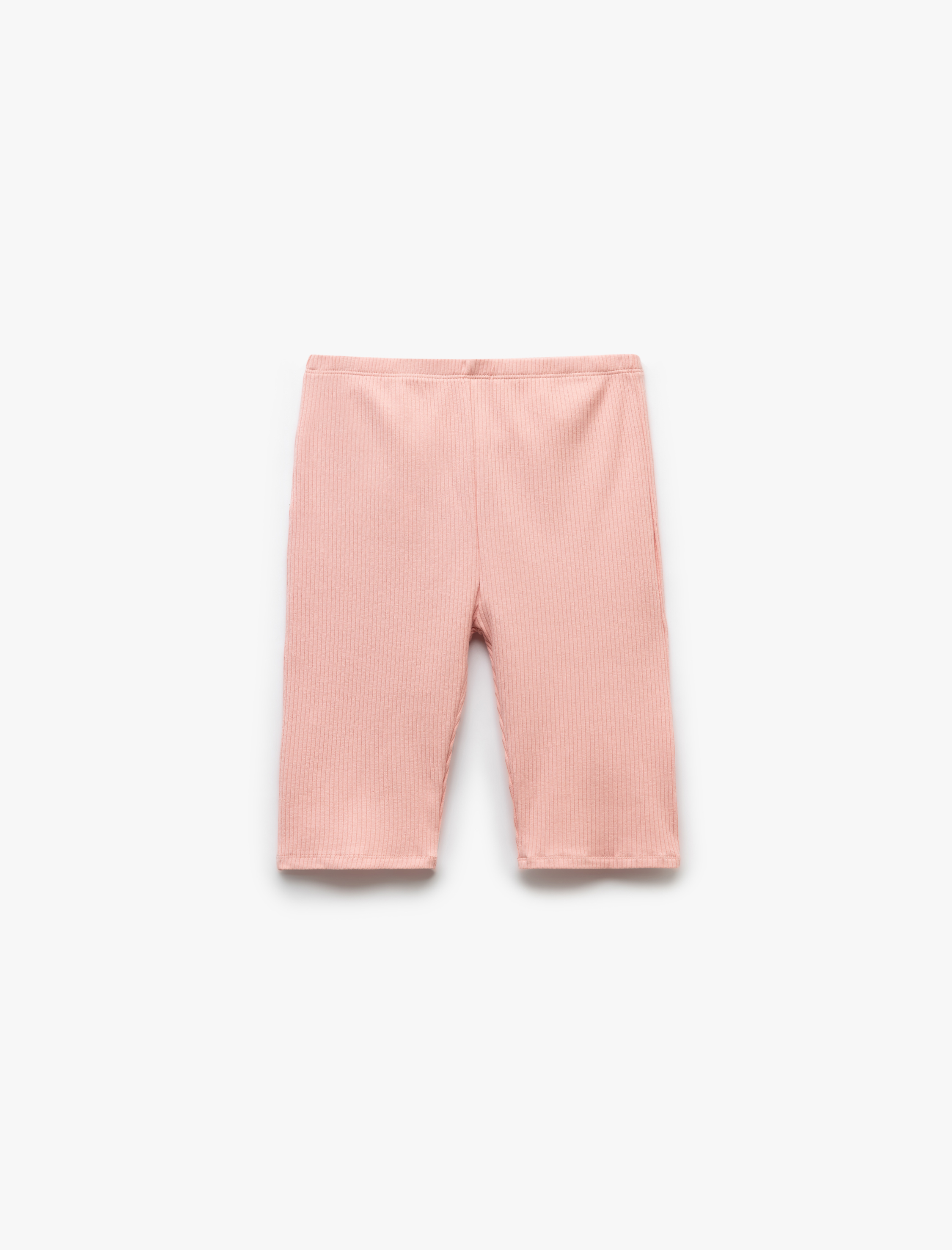  Kız Çocuk Pamuklu Beli Lastikli Aplike Detaylı Kaşkorse Kısa Tayt