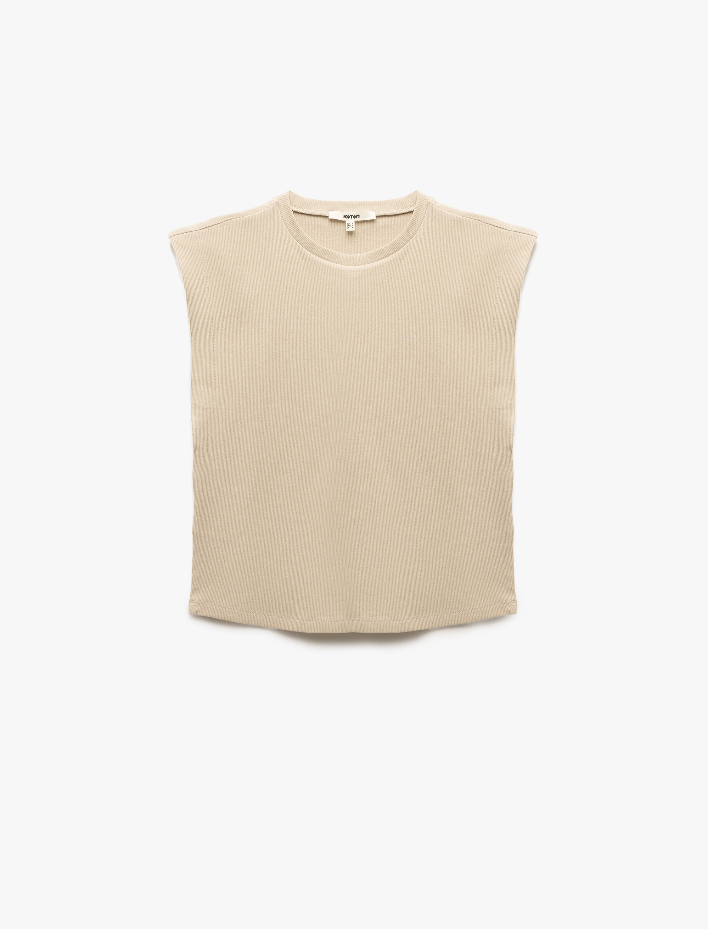   Pamuklu Bisiklet Yaka Kolsuz Basic Tişört