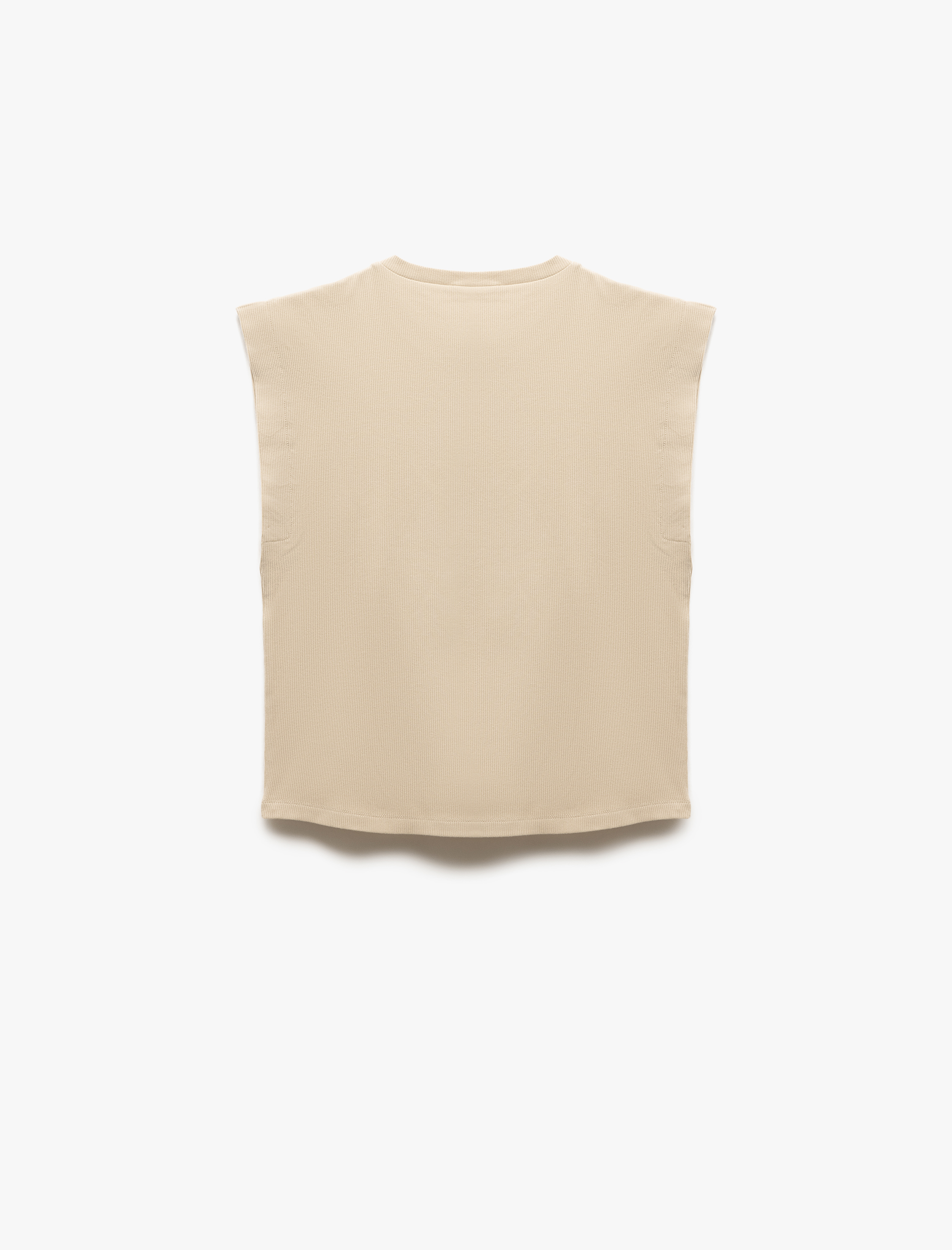   Pamuklu Bisiklet Yaka Kolsuz Basic Tişört