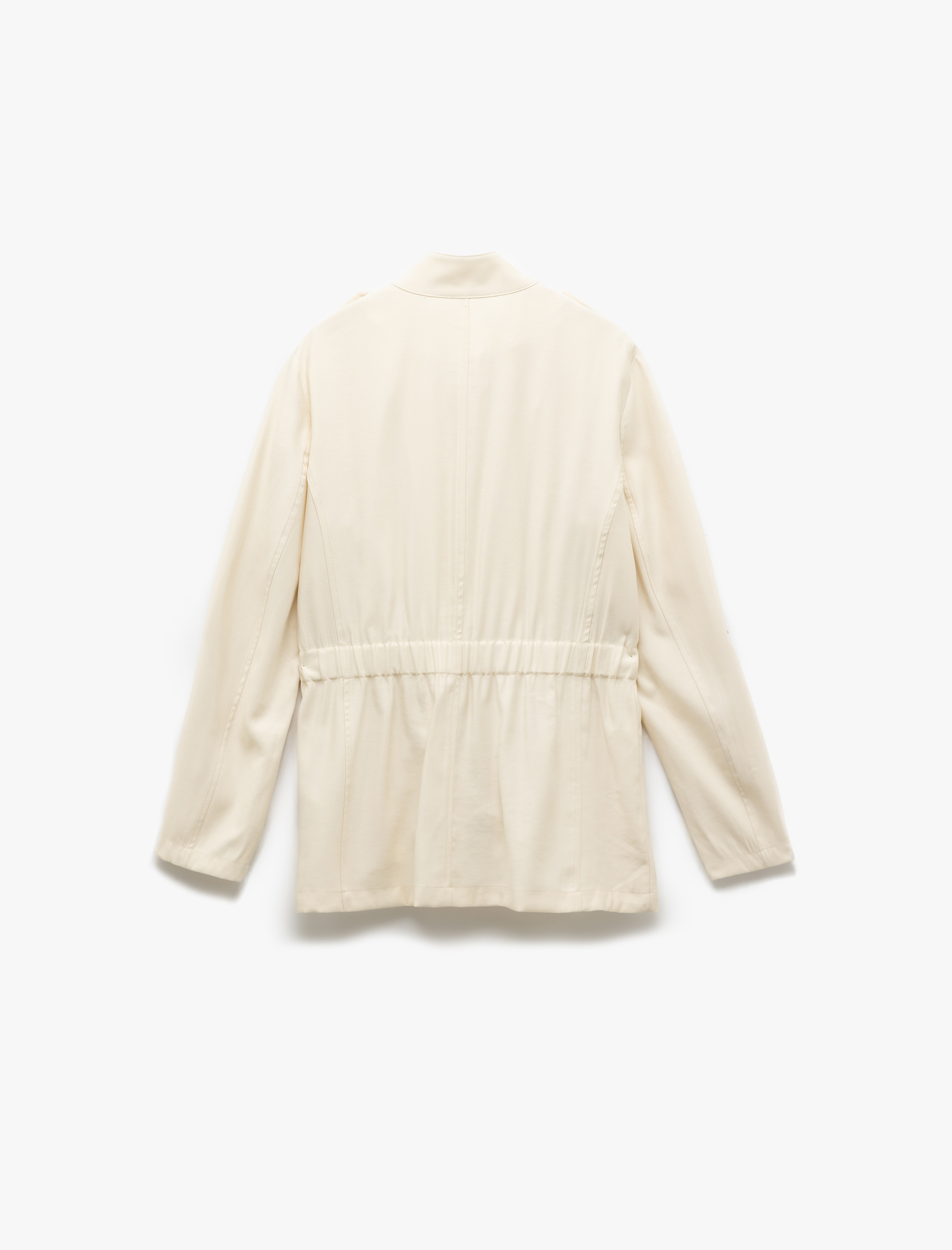 Viskon Uzun Kollu Cepli Fermuarlı Dik Yaka Kısa Trençkot