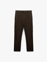 Pamuklu Cep Detaylı Slim Fit Chino Pantolon