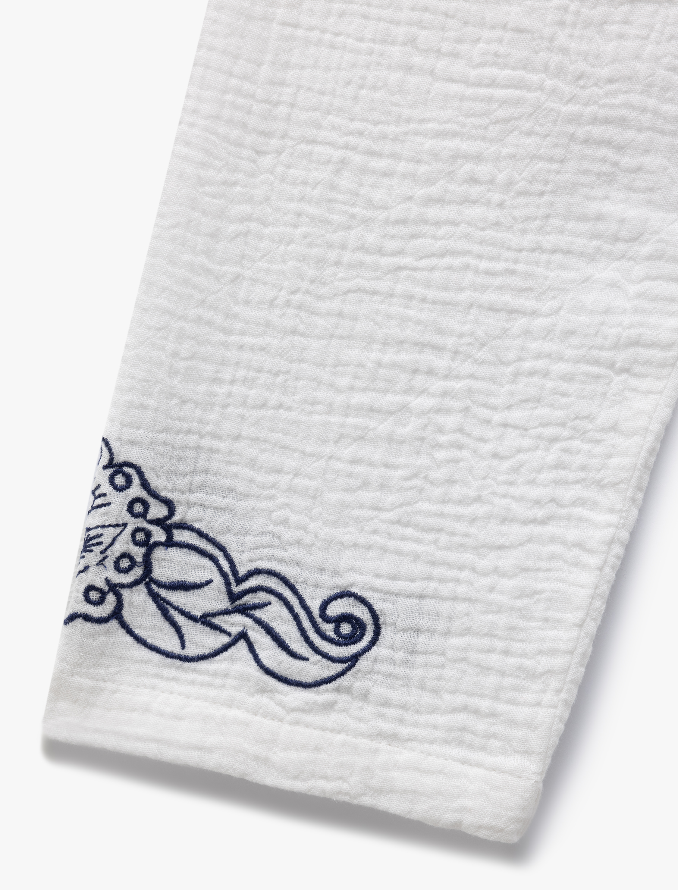   Pamuklu Nakışlı Uzun Kollu Ceket Yaka Crop Müslin Gömlek