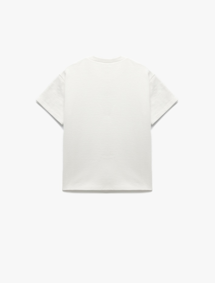 Erkek Çocuk Bisiklet Yaka Kısa Kollu Nakış Detaylı Tişört