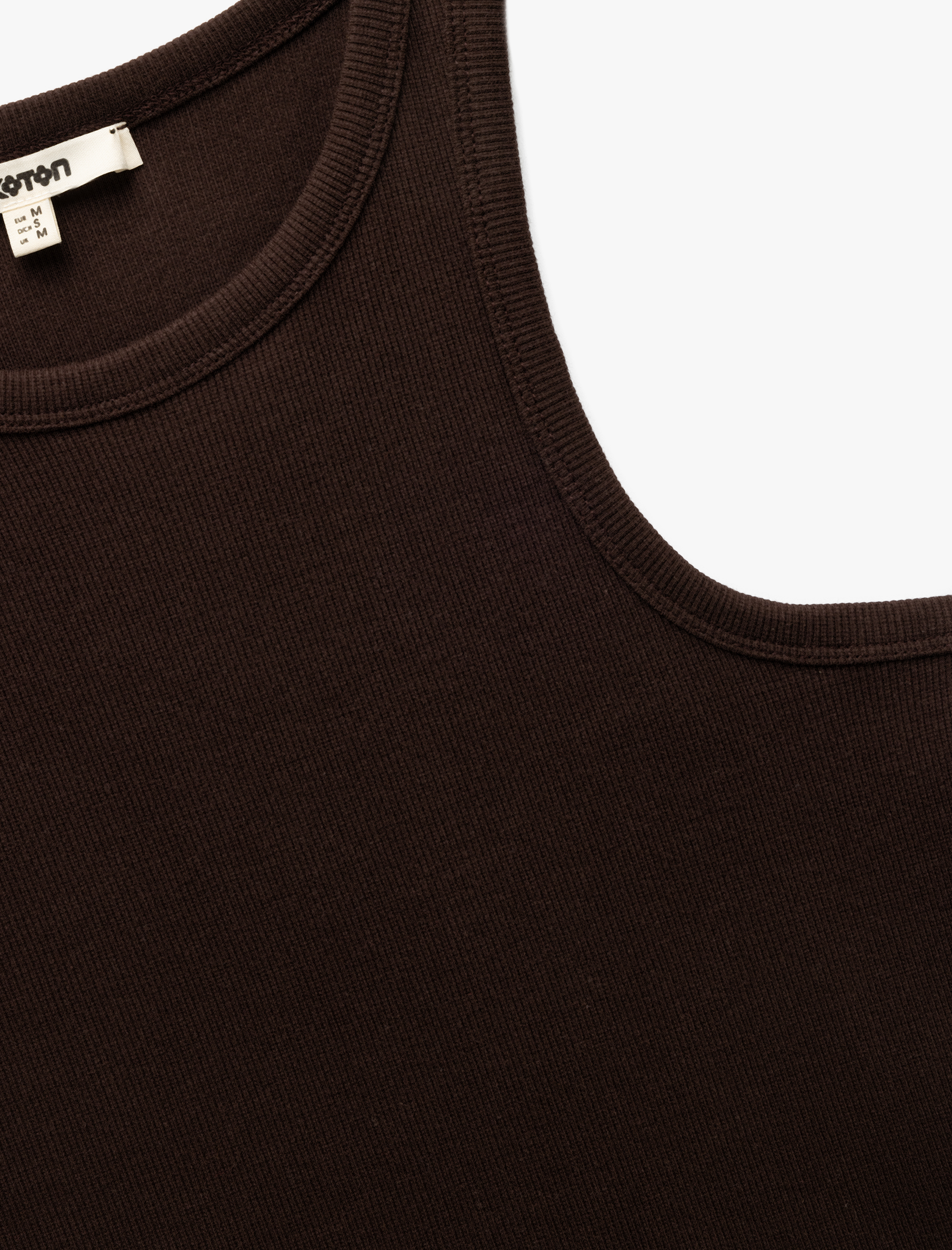   Pamuklu Kolsuz Bisiklet Yaka Slim Fit Crop Atlet