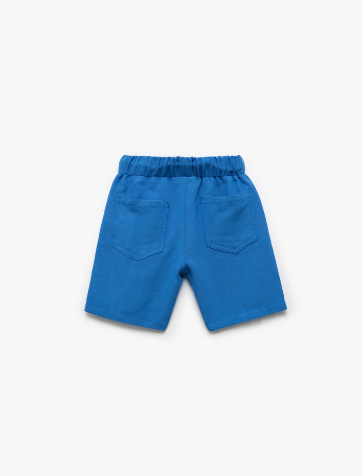 Erkek Çocuk Beli Bağlamalı Cepli Basic Keten Şort