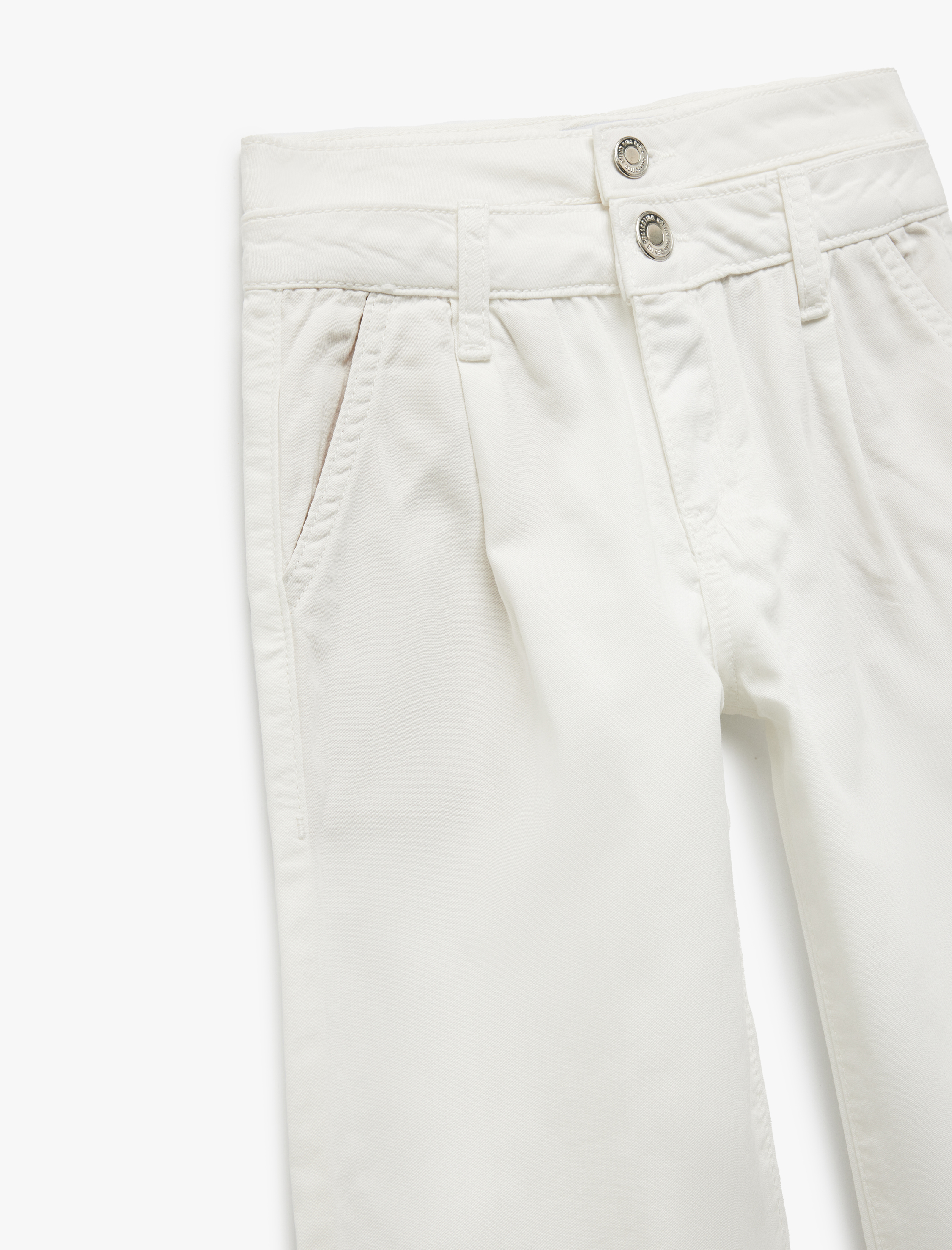  Kız Çocuk Yüksek Bel Rahat Kesim Geniş Paça Jean Pantolon