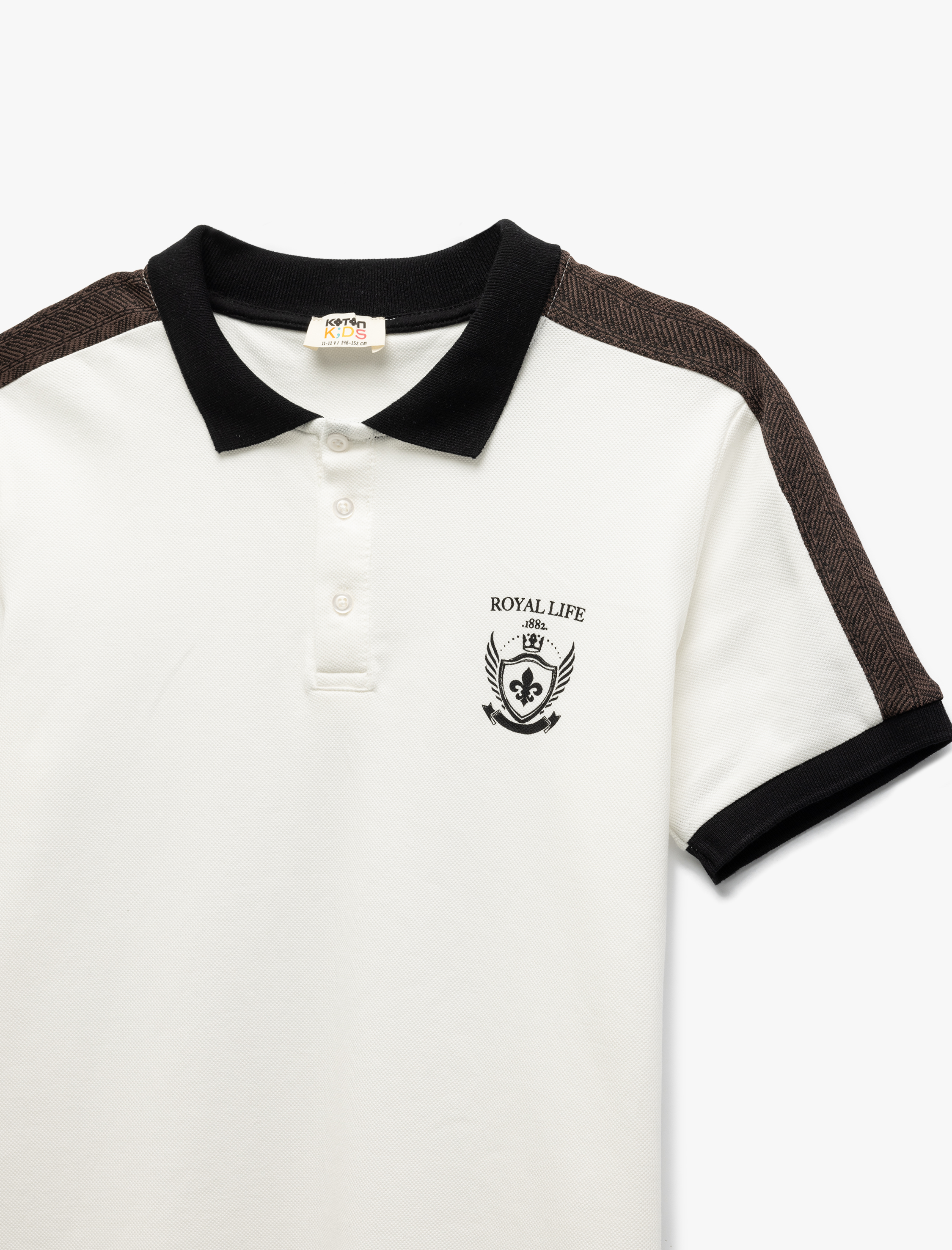  Erkek Çocuk Pamuklu Renk Bloklu Kısa Kollu Polo Yaka Tişört