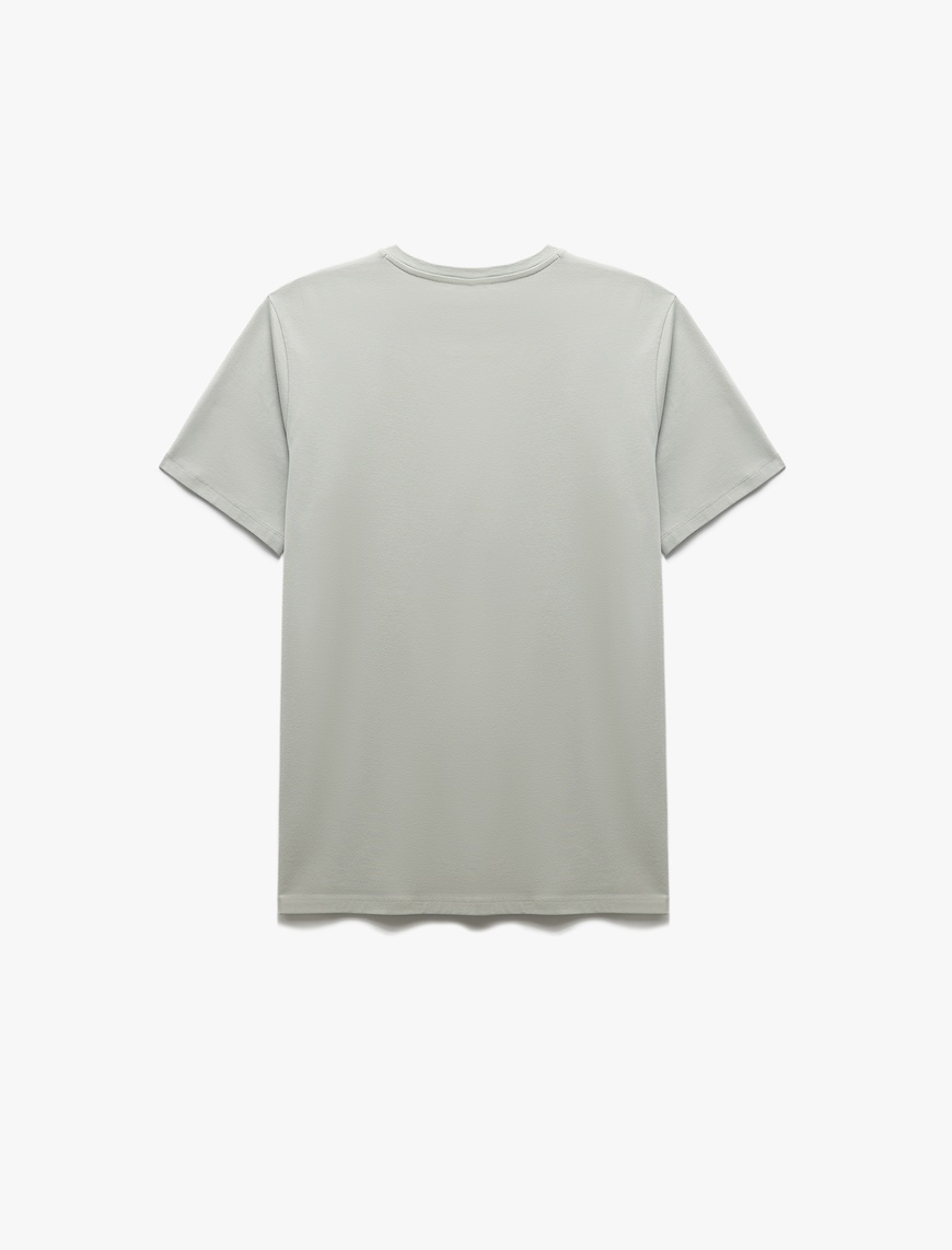   Pamuklu Kısa Kollu Slim Fit Bisiklet Yaka Erkek Basic Tişört