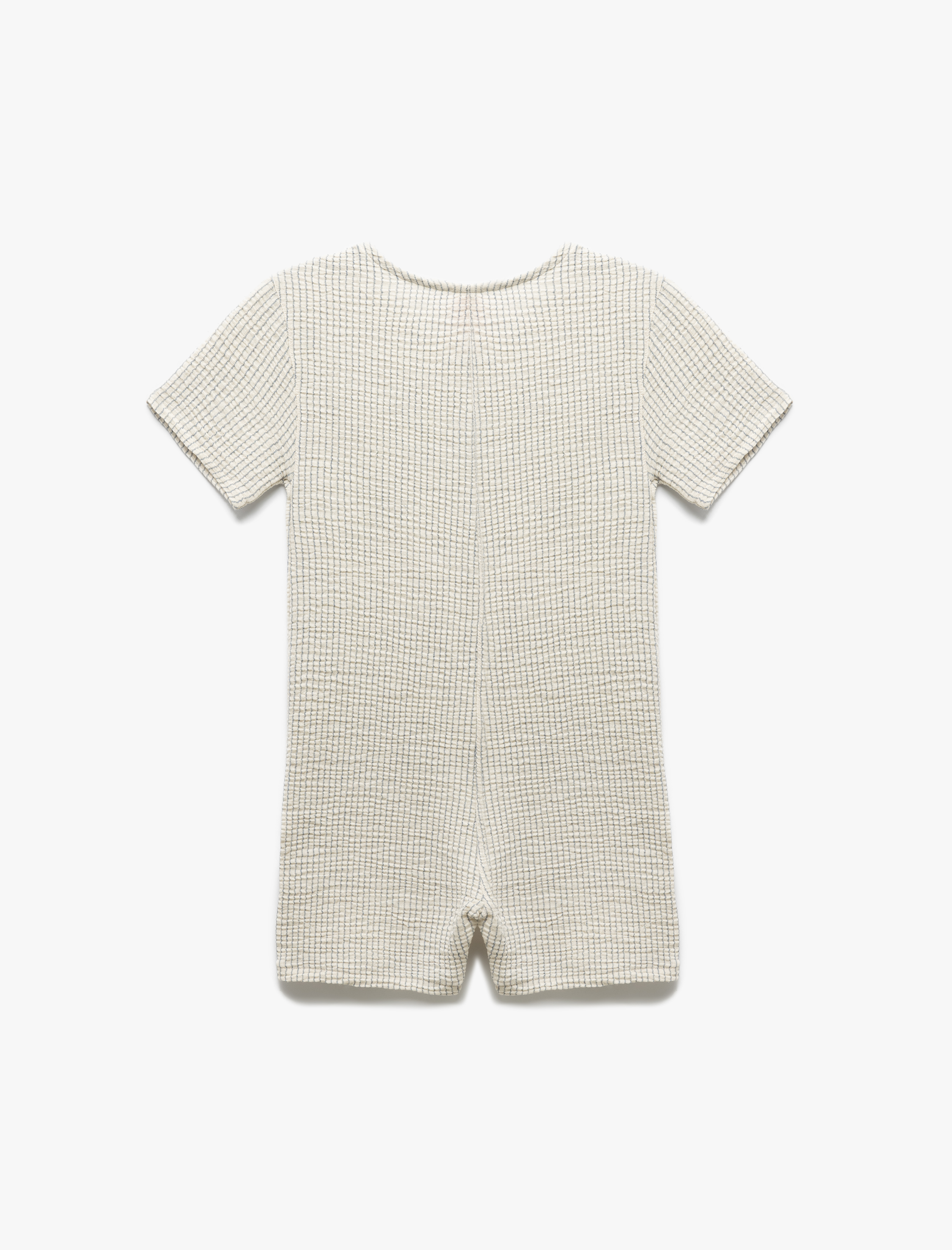  Erkek Bebek Pamuklu Bisiklet Yaka Kısa Kollu Düğme Detaylı Salopet