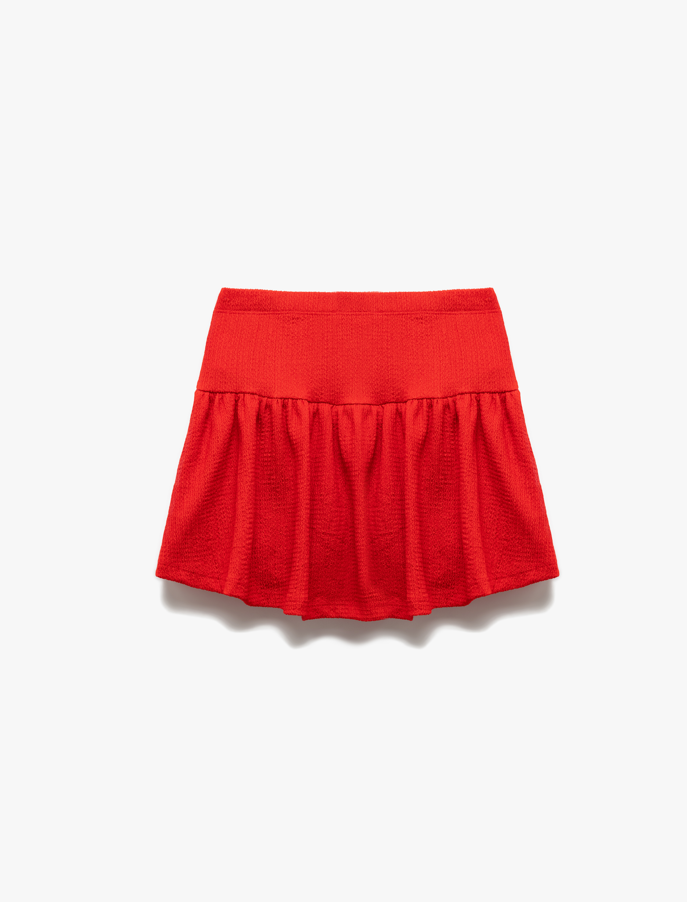 Kız Çocuk Beli Lastikli Dokulu Volanlı Şort Etek