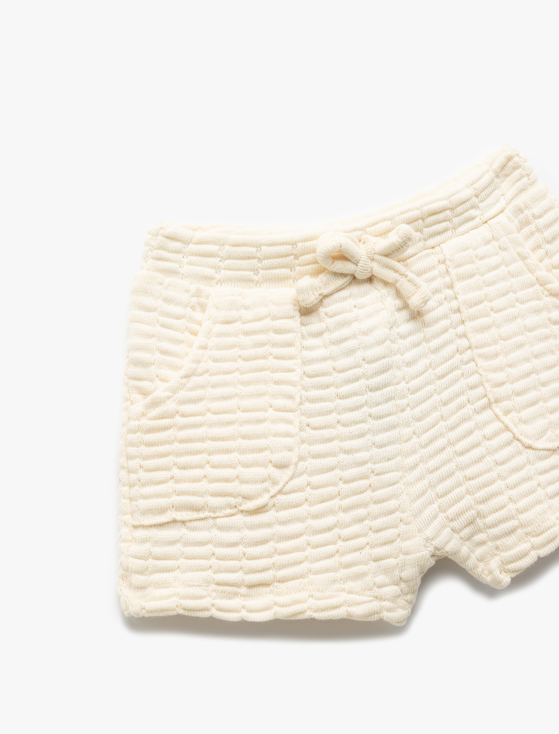  Kız Bebek Cep Detaylı Beli Bağcıklı Pamuk Karışımlı Şort