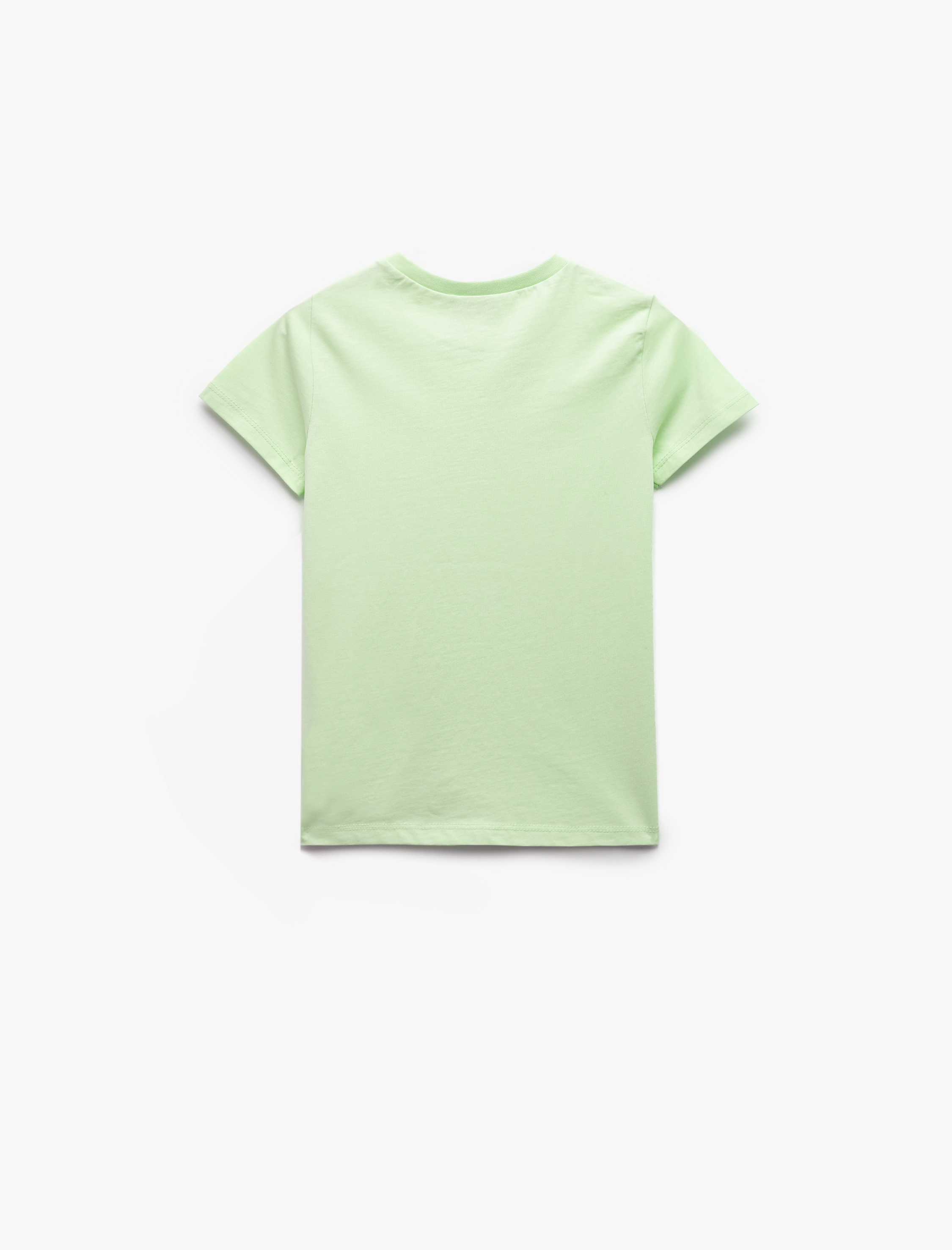  Kız Çocuk Bisiklet Yaka Kısa Kollu Pamuklu 2'li Basic Tişört Seti