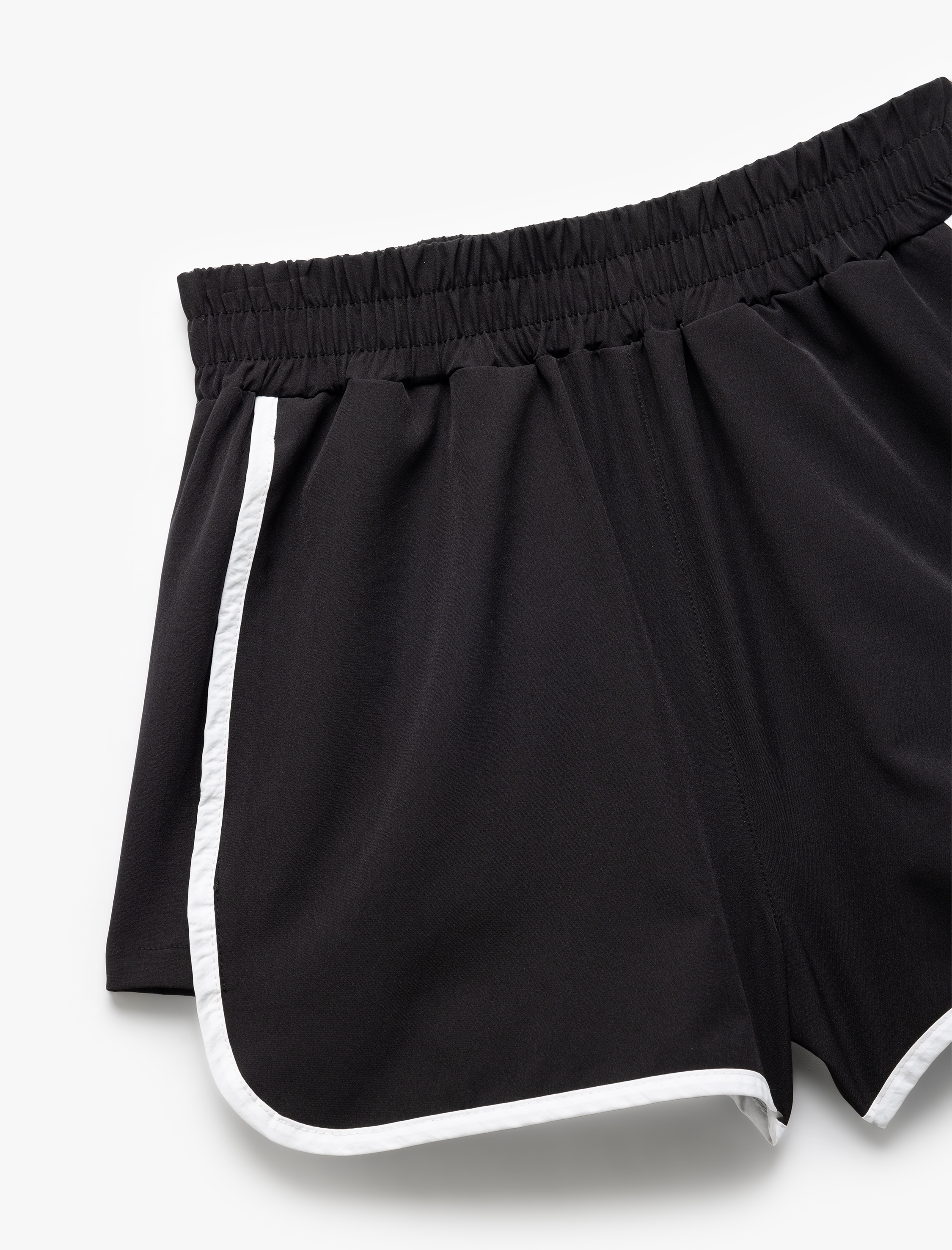   Yüksek Bel Biyeli Rahat Kesim Mini Spor Şort