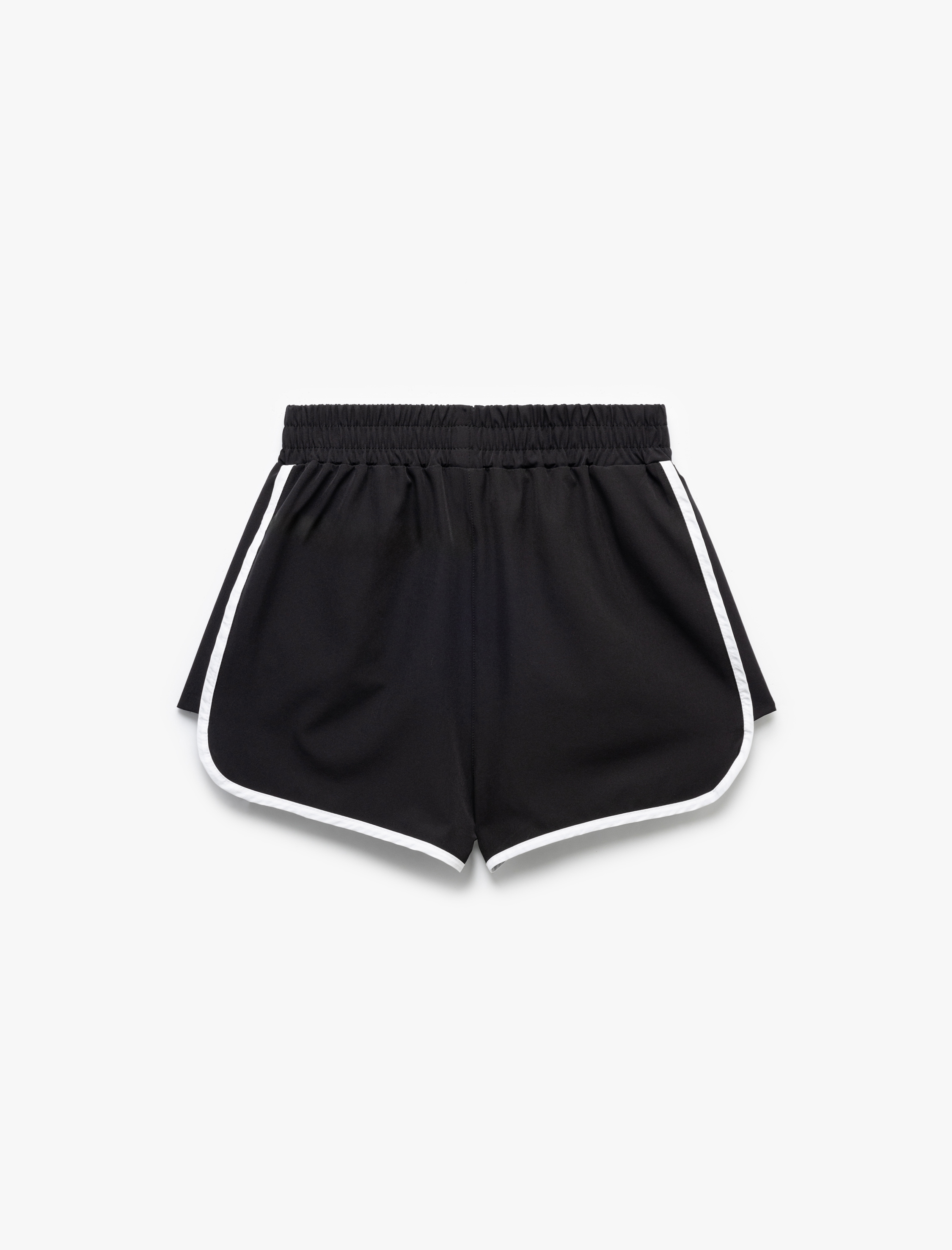   Yüksek Bel Biyeli Rahat Kesim Mini Spor Şort