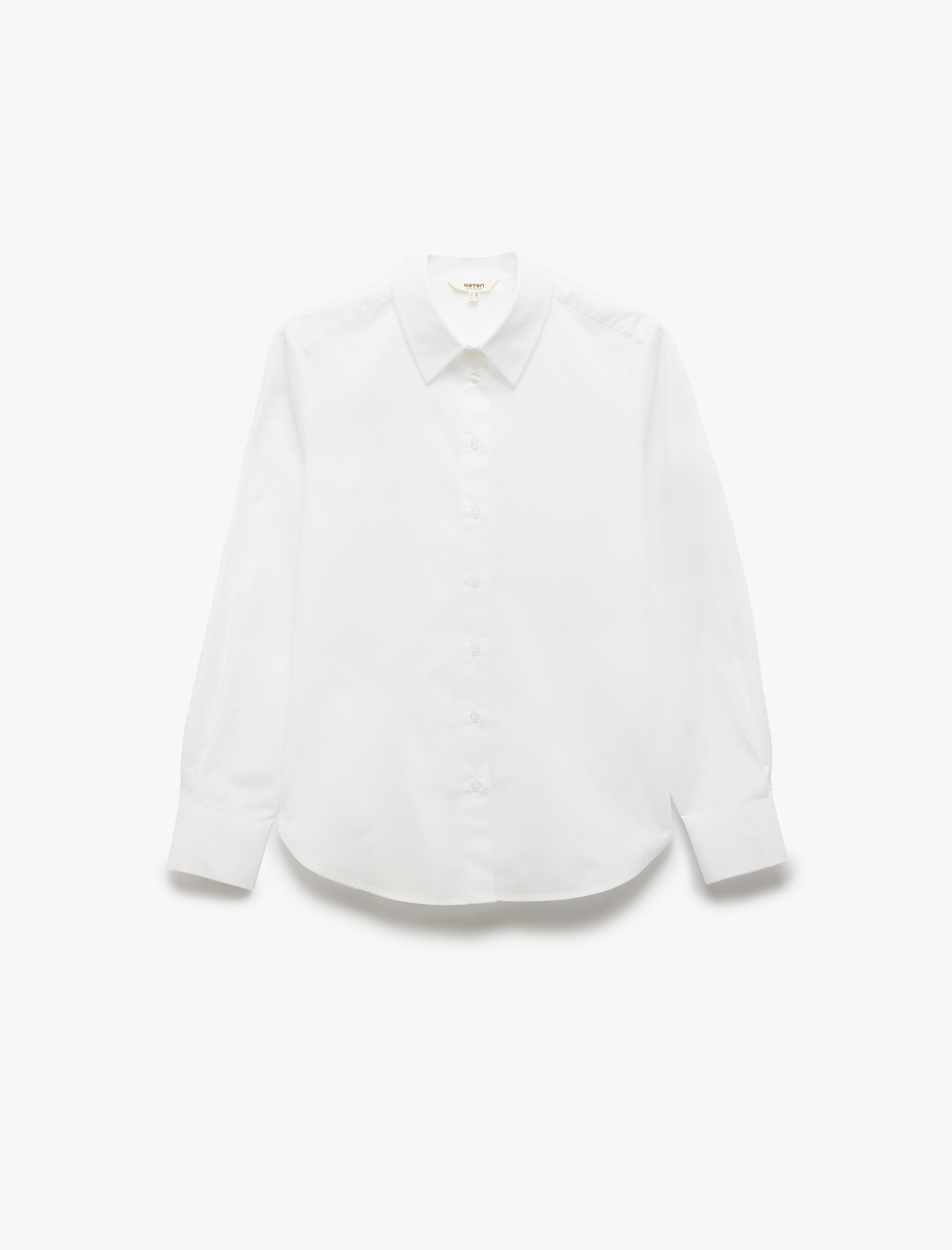   Pamuklu Klasik Yaka Uzun Kollu Poplin Kadın Gömlek