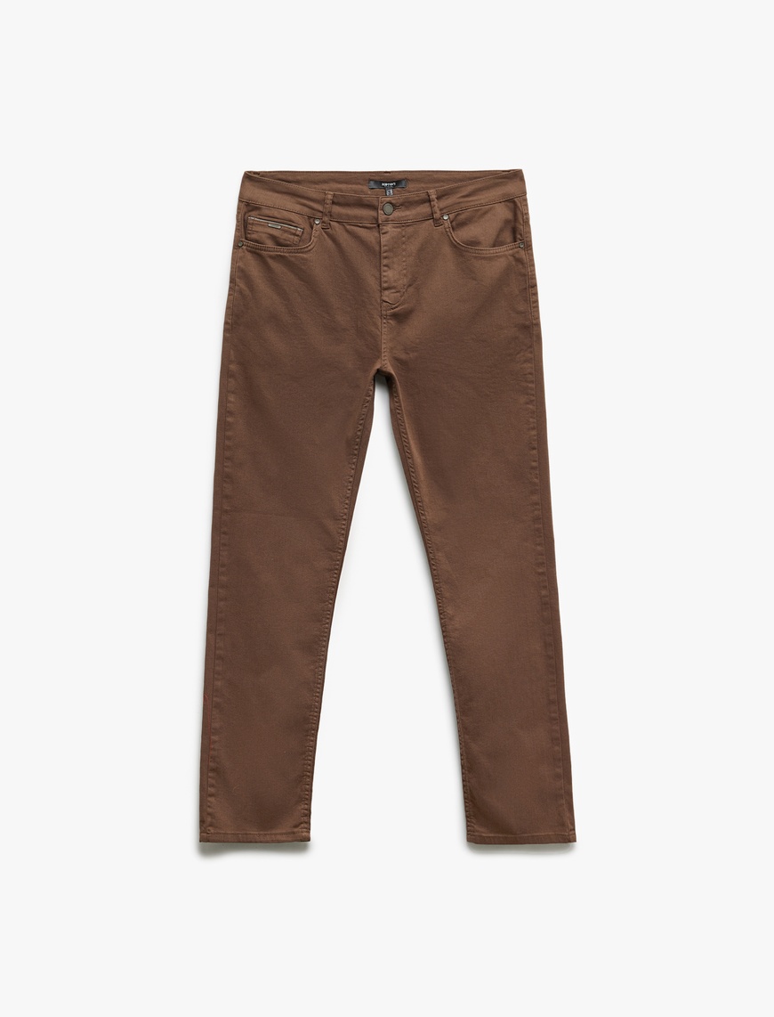   Pamuklu Straight Fit Gabardin Pantolon