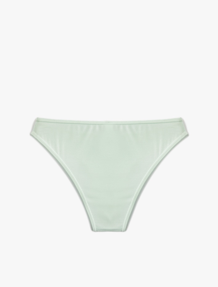  Viskon Kumaş Etiket Detaylı Ribanalı Brazilian Külot