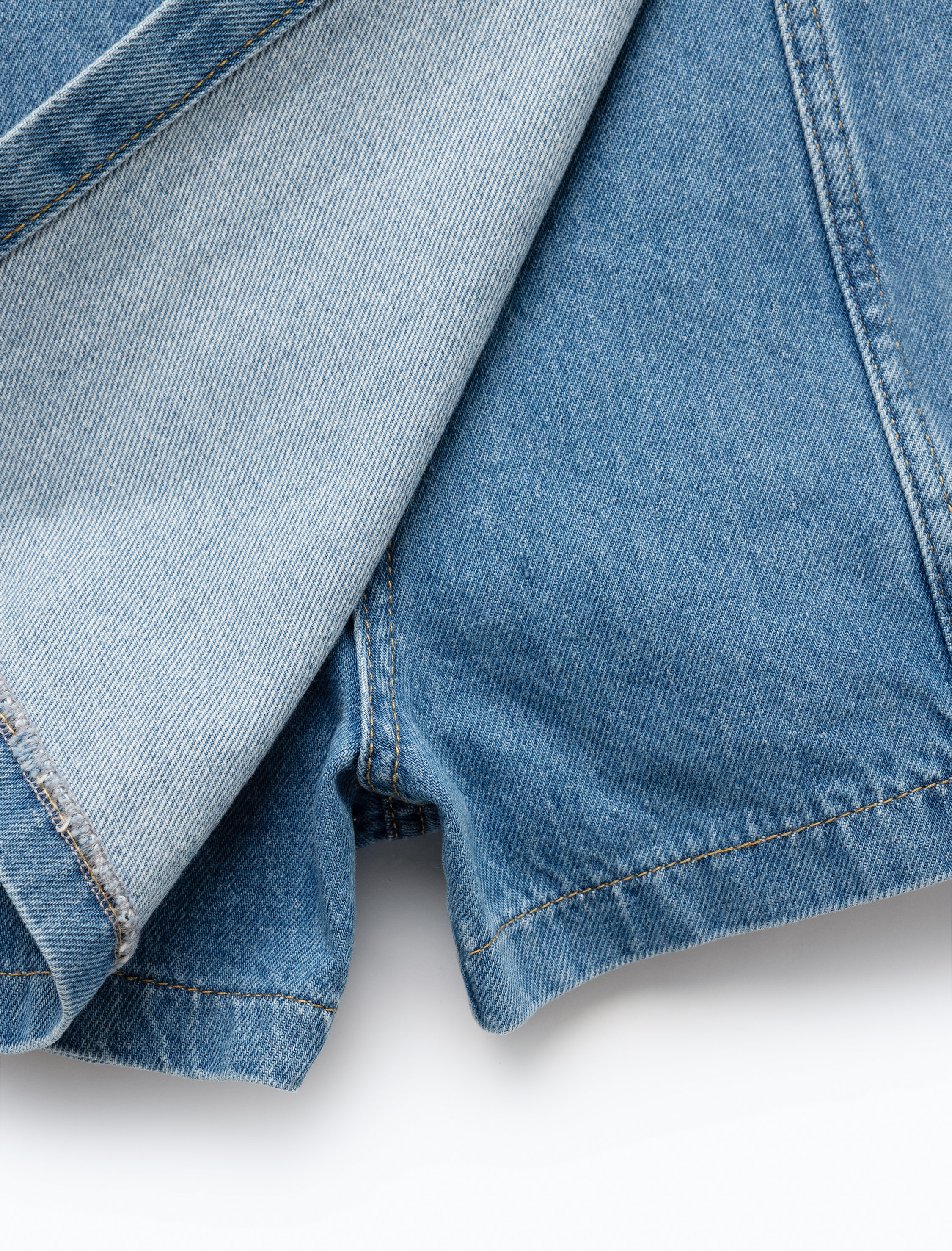   Pamuklu Bağlama Detaylı Mini Denim Şort Etek