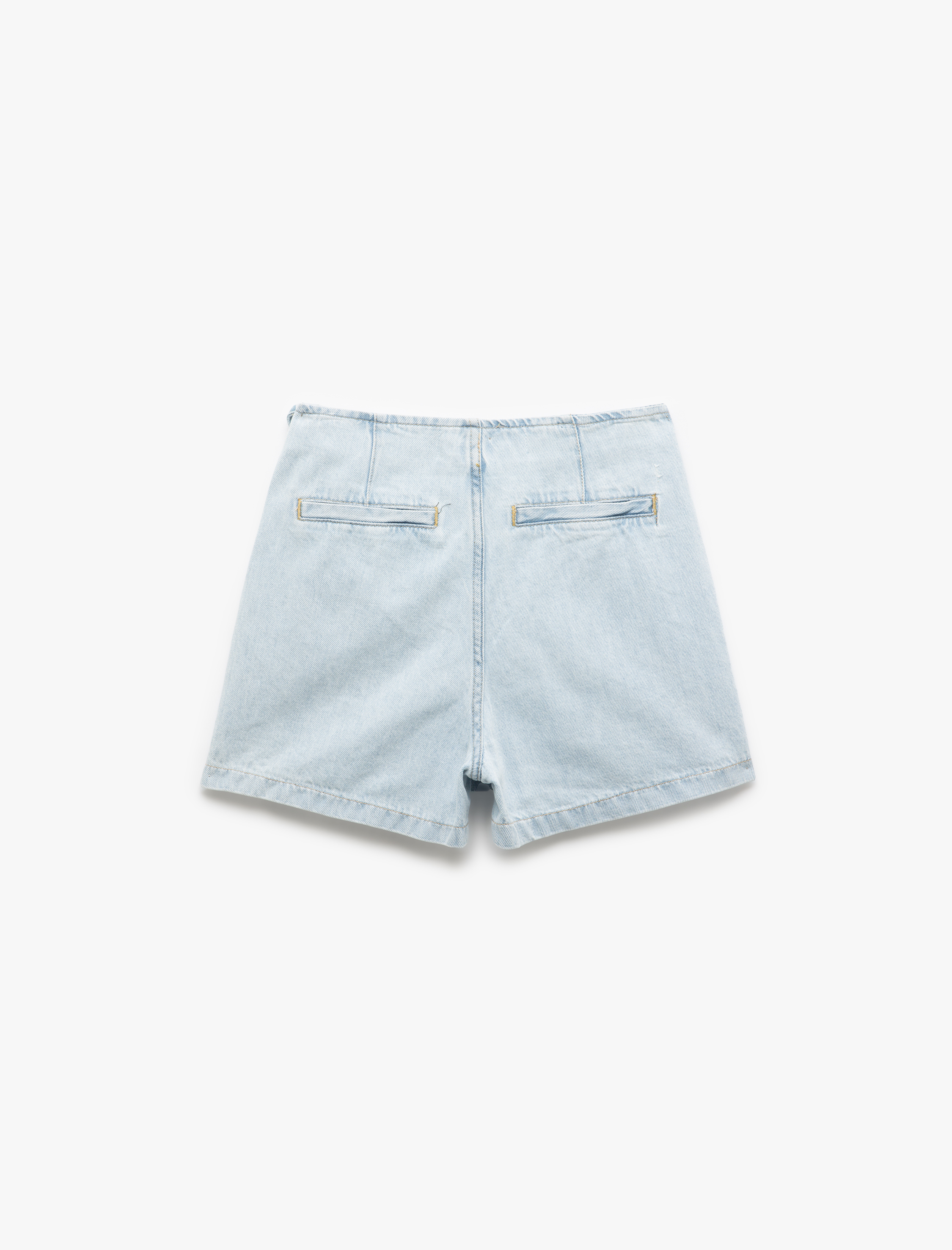   Pamuklu Bağlama Detaylı Mini Denim Şort Etek