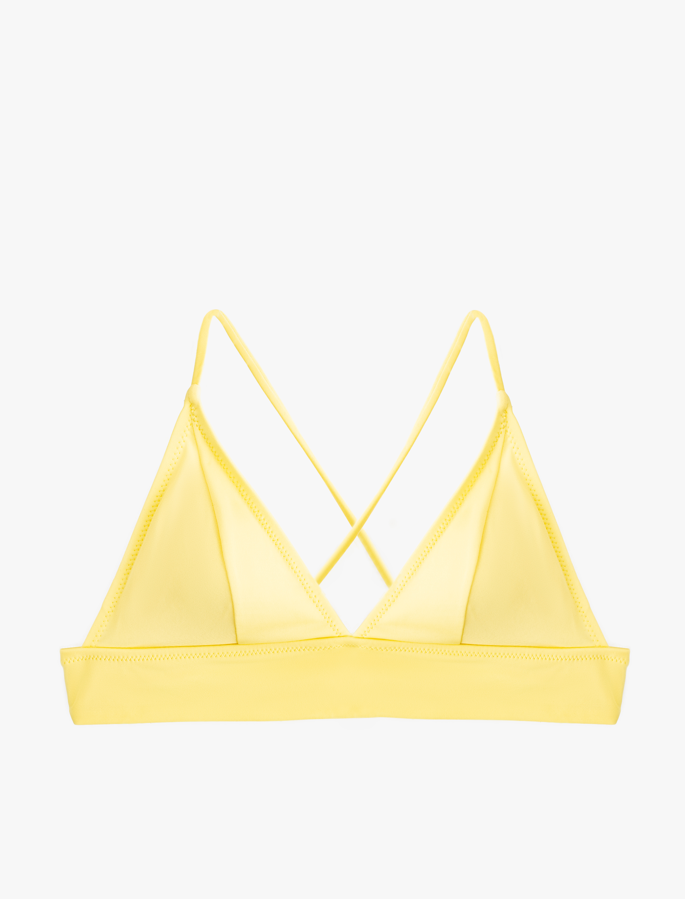   Arkası Çapraz Bağlama Detaylı V Yaka Bralet Bikini Üstü