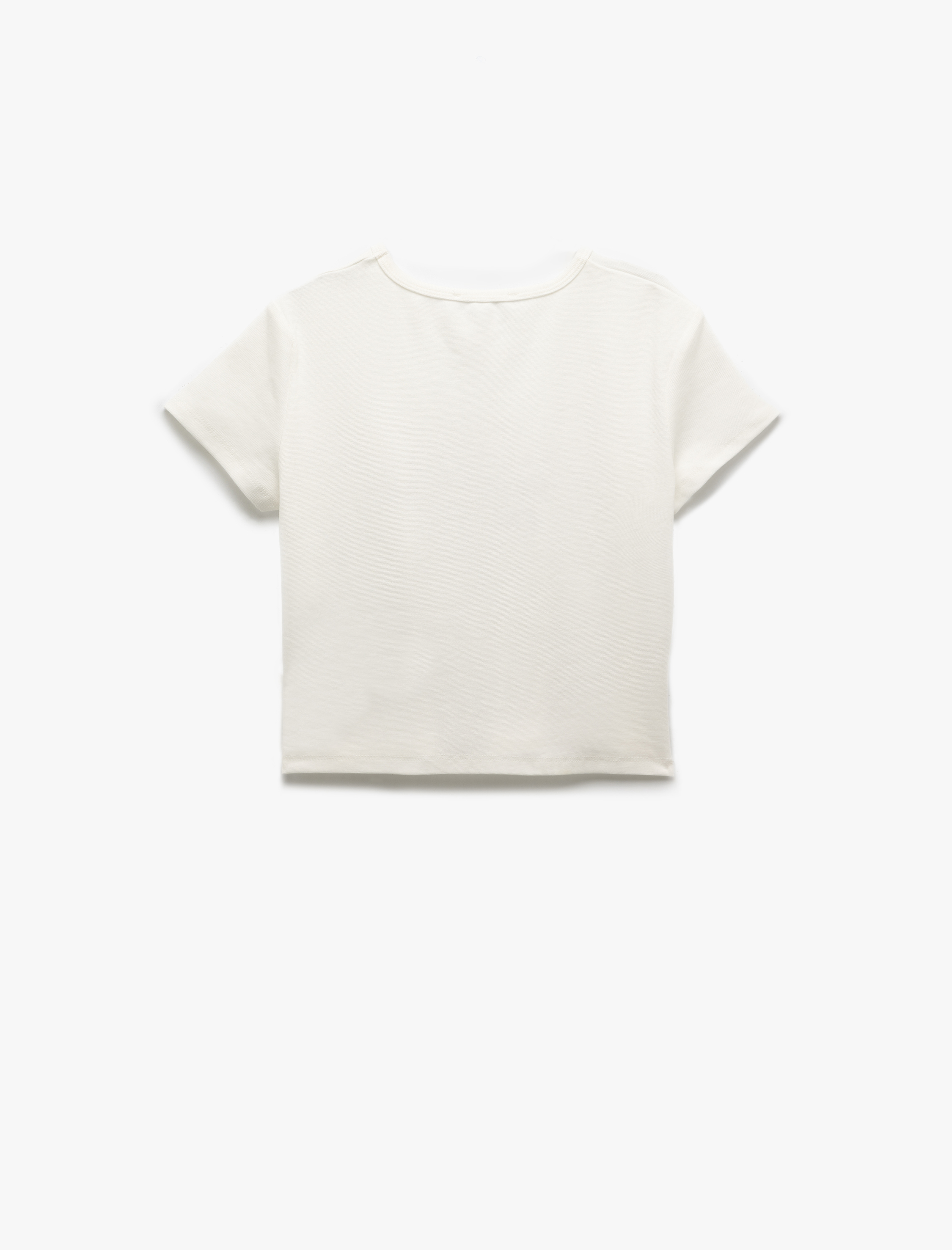   Baskılı Dar Kesim Kısa Kollu Pamuklu Bisiklet Yaka Tişört