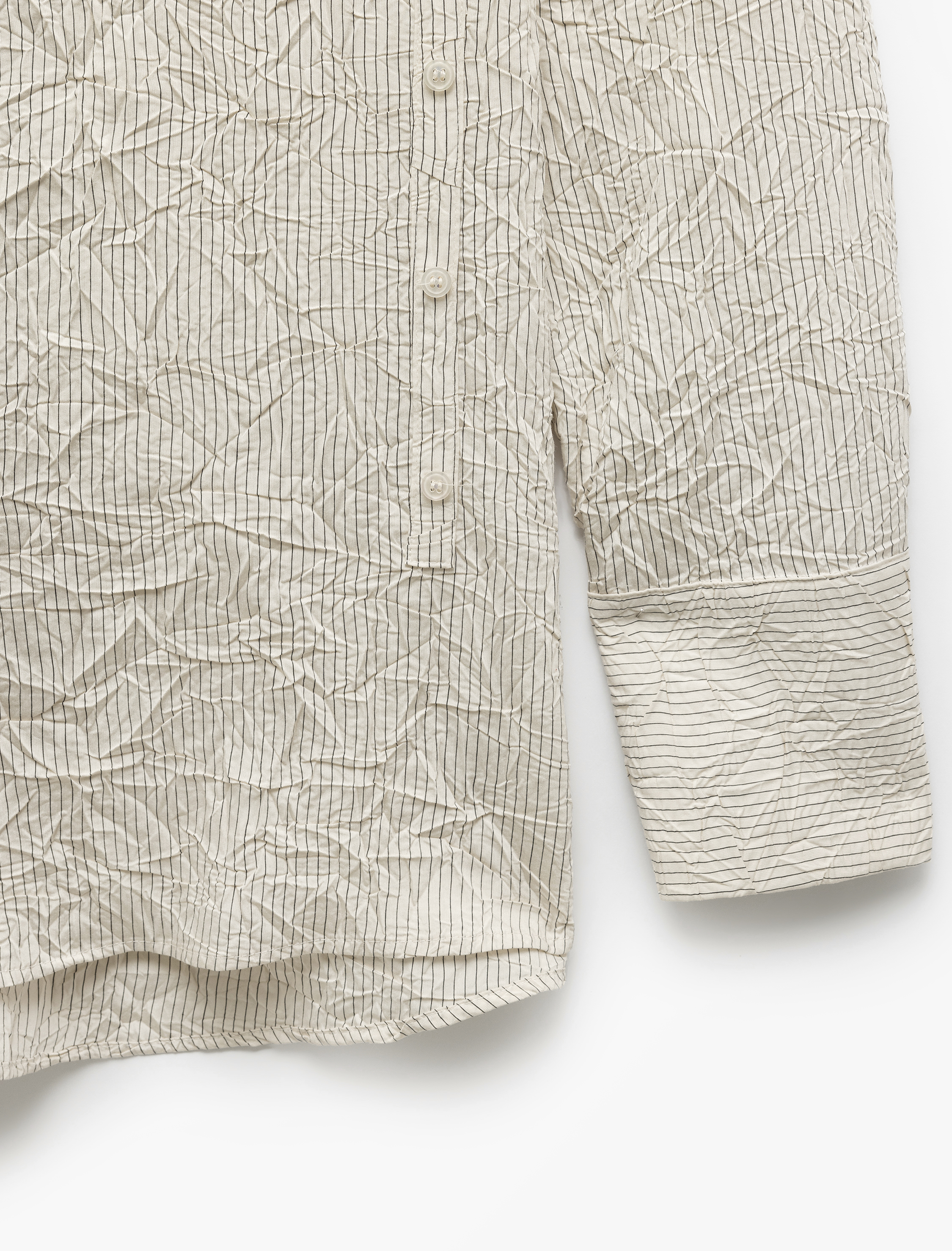   Cepli Uzun Kollu Dokulu Düğmeli Oversize Gömlek