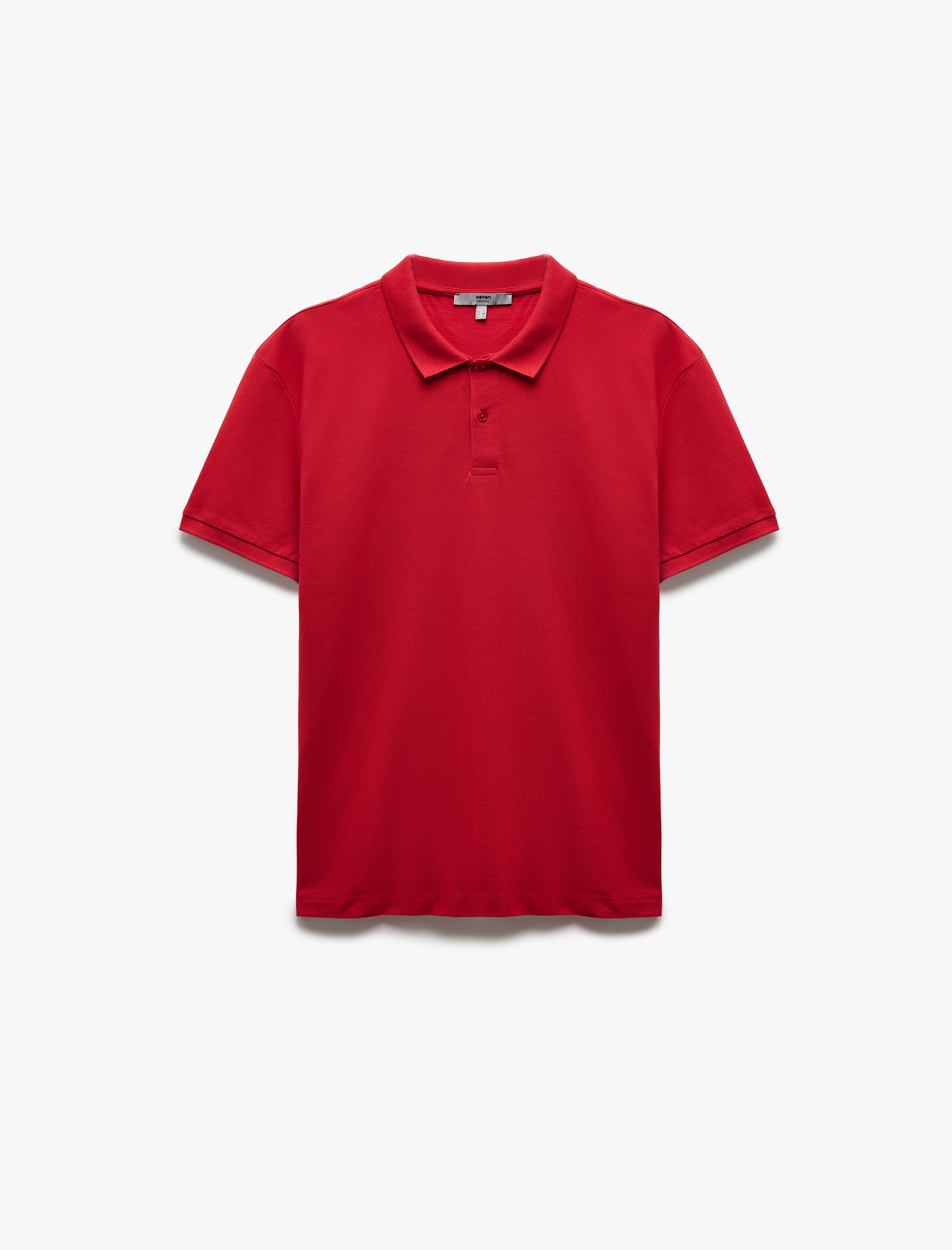   Kısa Kollu Pamuklu Pike Kumaş Polo Yaka Slim Fit Tişört