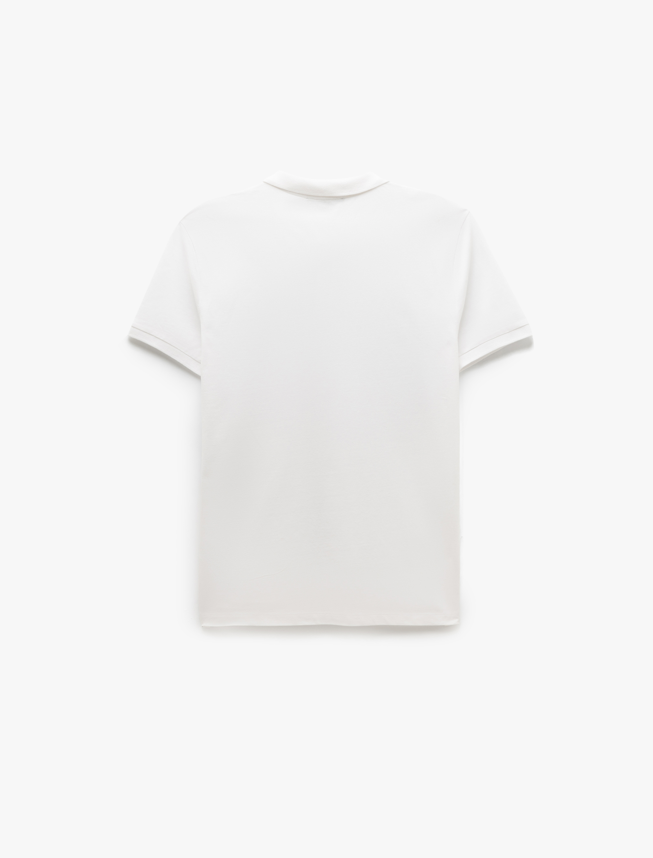   Kısa Kollu Pamuklu Pike Kumaş Polo Yaka Slim Fit Tişört