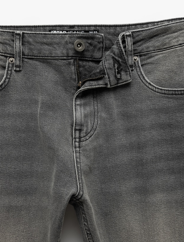 Normal Bel Pamuklu Straight Fit Jean Pantolon - Mark Jean_6