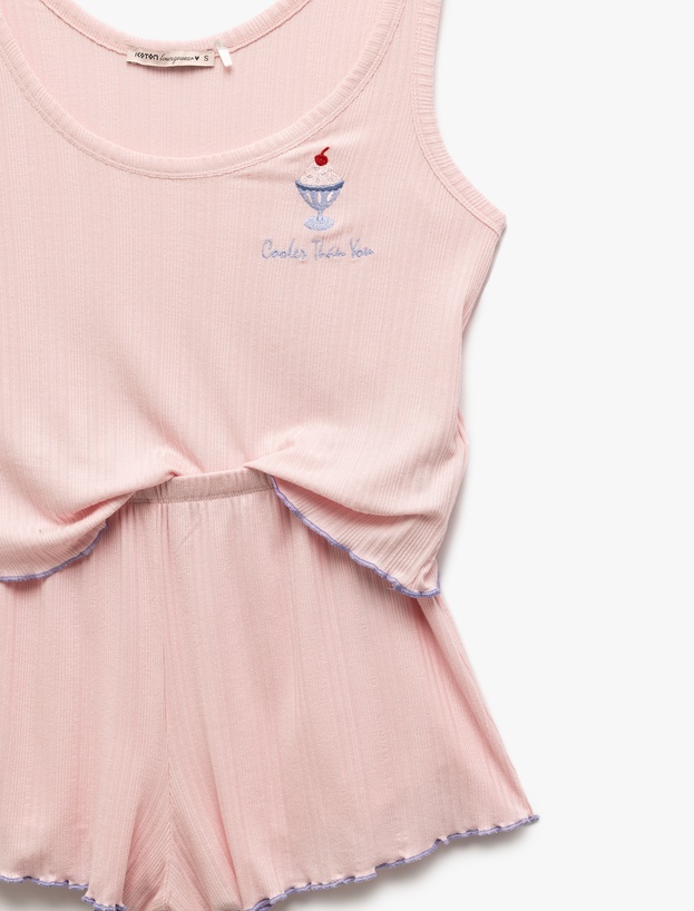 Modal Kumaş U Yaka Kolsuz Şortlu Pijama Takımı_4