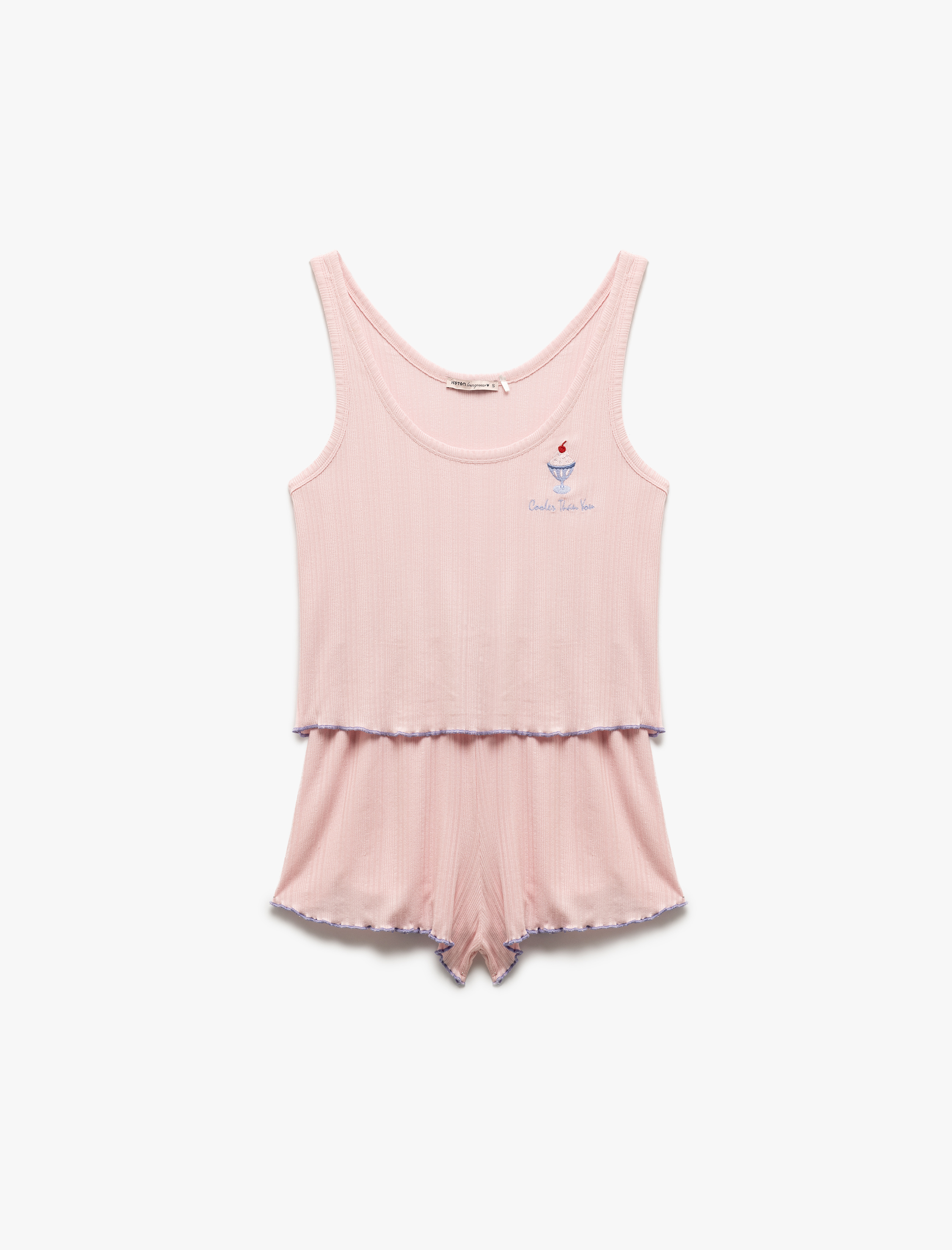   Modal Kumaş U Yaka Kolsuz Şortlu Pijama Takımı