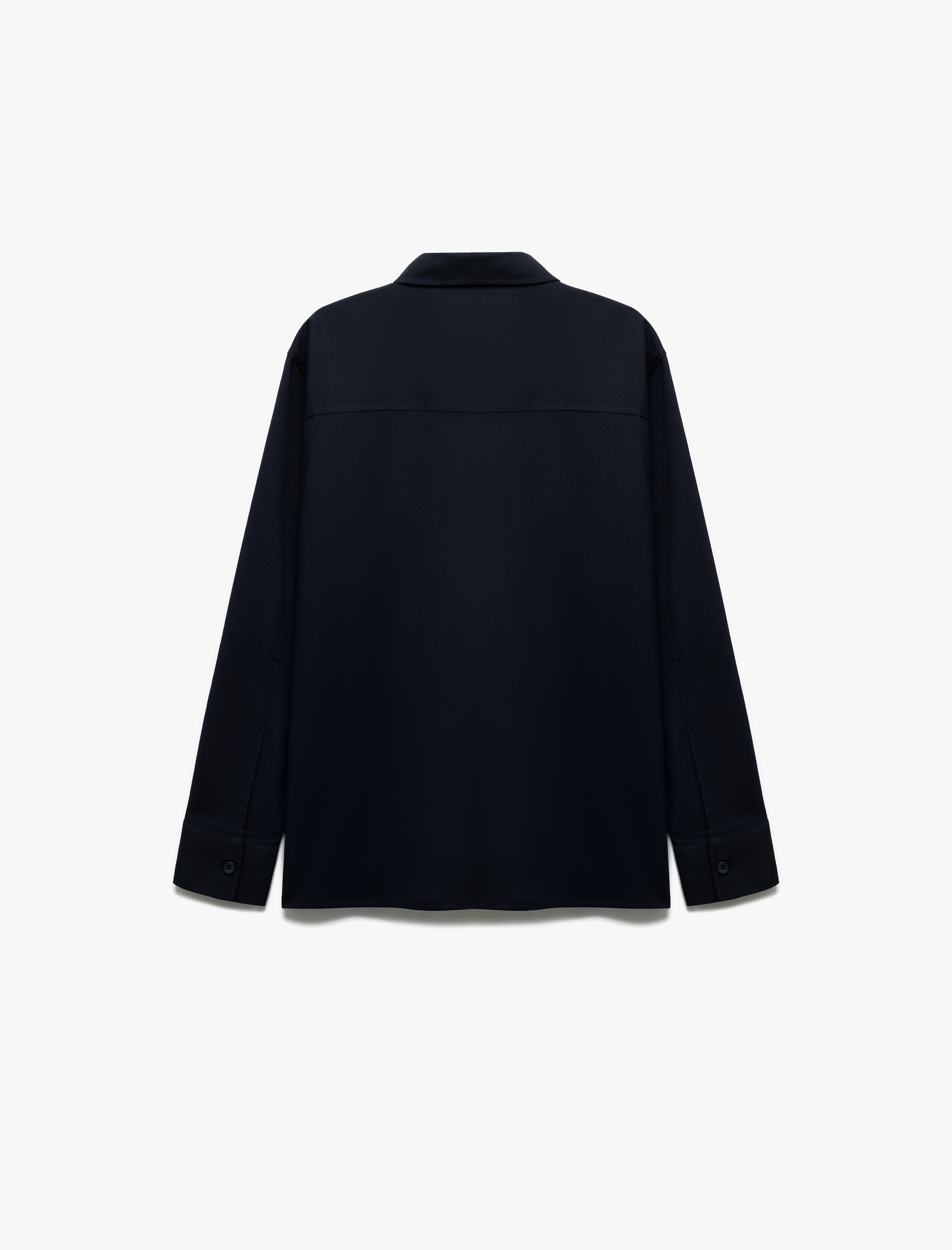   Düğmeli Viskon Karışımlı Uzun Kollu Gömlek