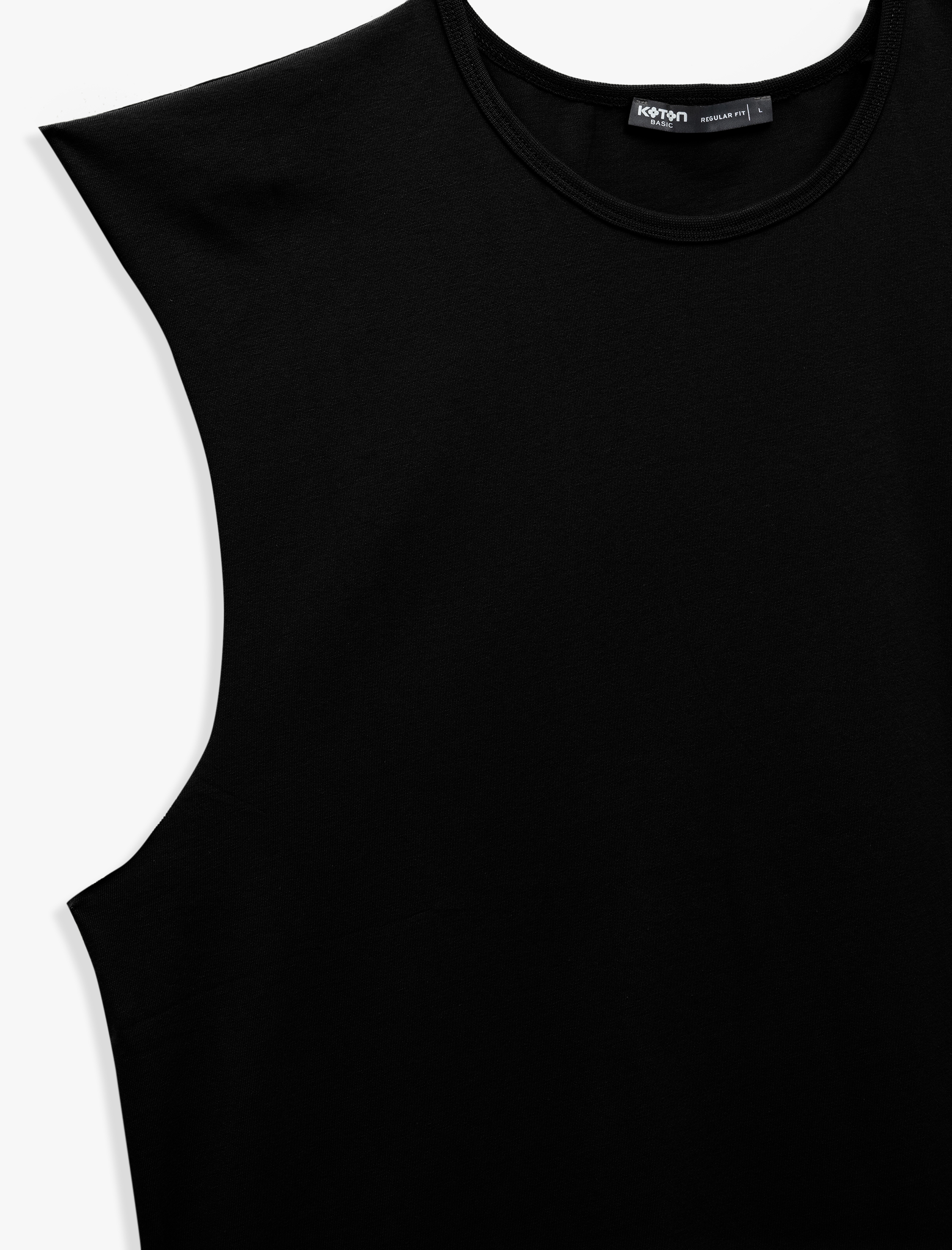   Pamuklu Bisiklet Yaka Basic Kolsuz Tişört