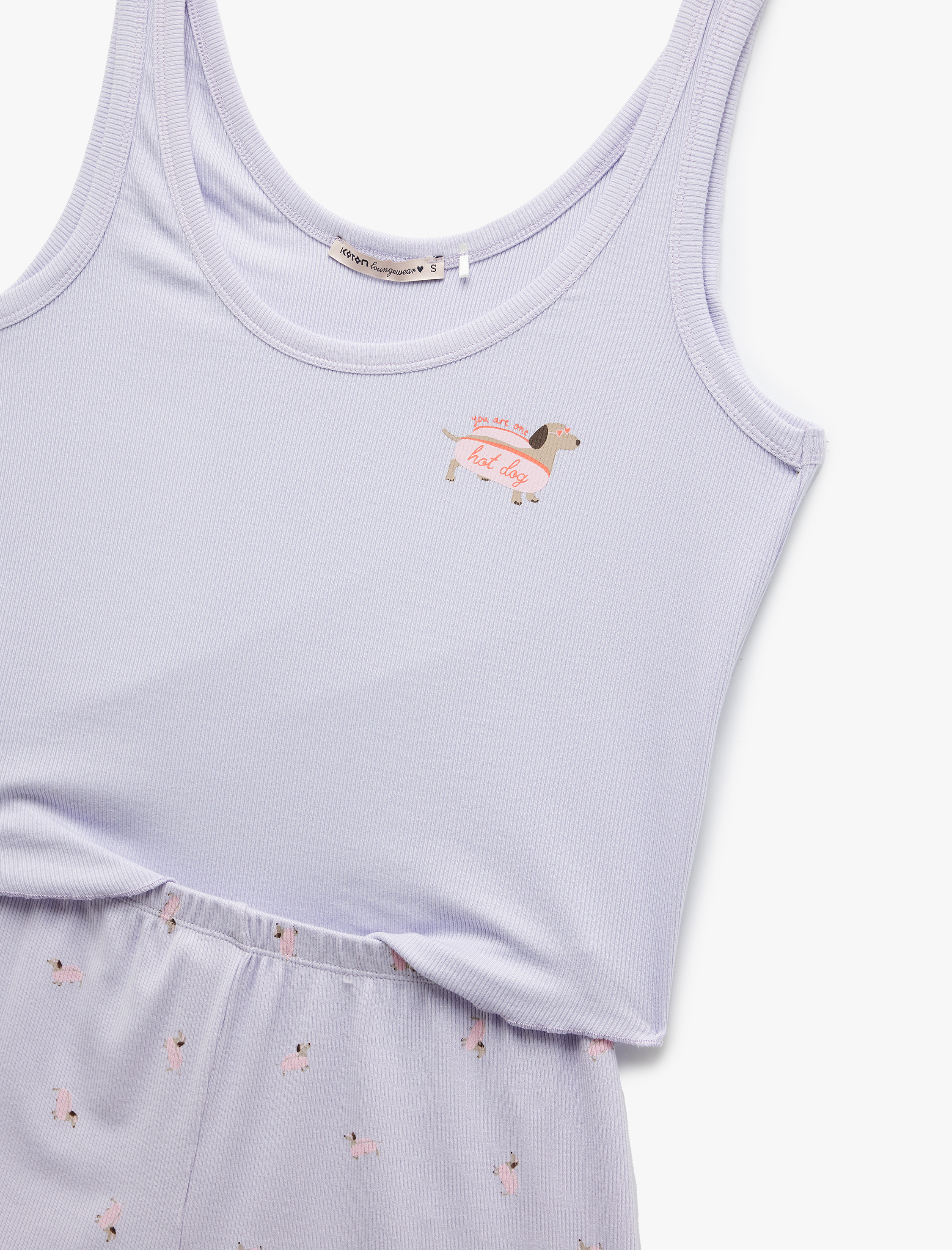   Viskon Baskılı U Yaka Şortlu Pijama Takımı