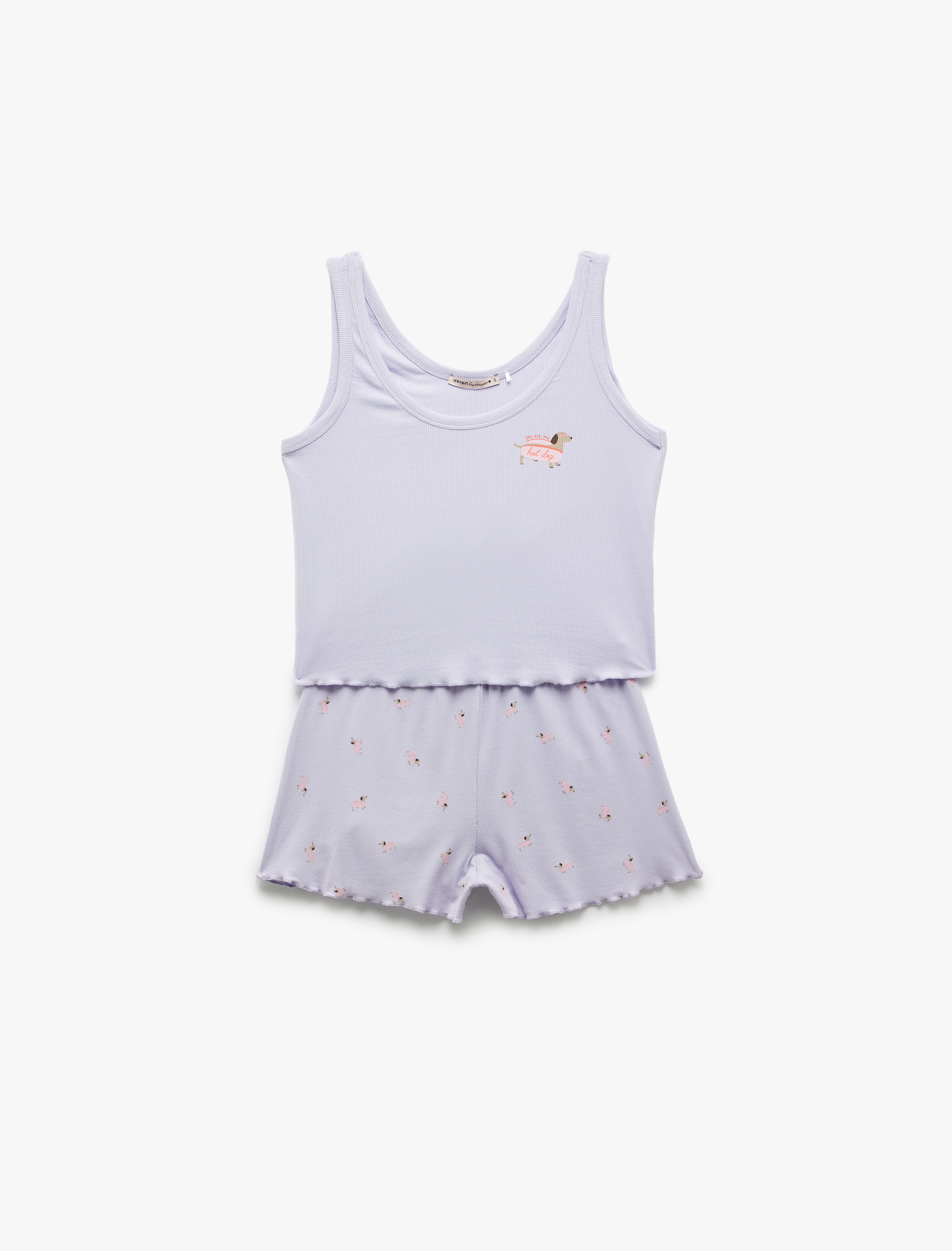   Viskon Baskılı U Yaka Şortlu Pijama Takımı