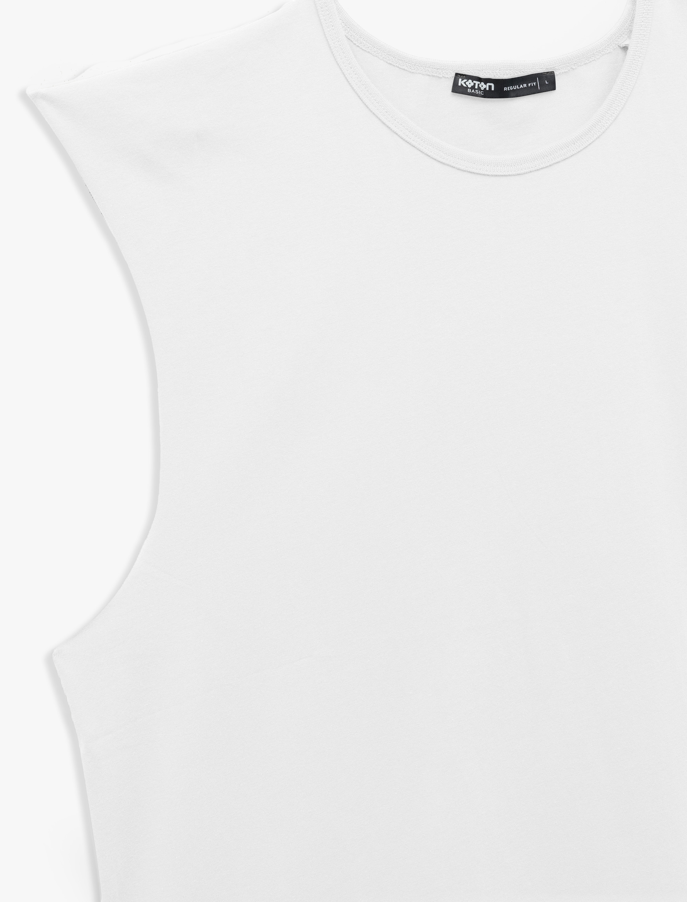   Pamuklu Bisiklet Yaka Basic Kolsuz Tişört