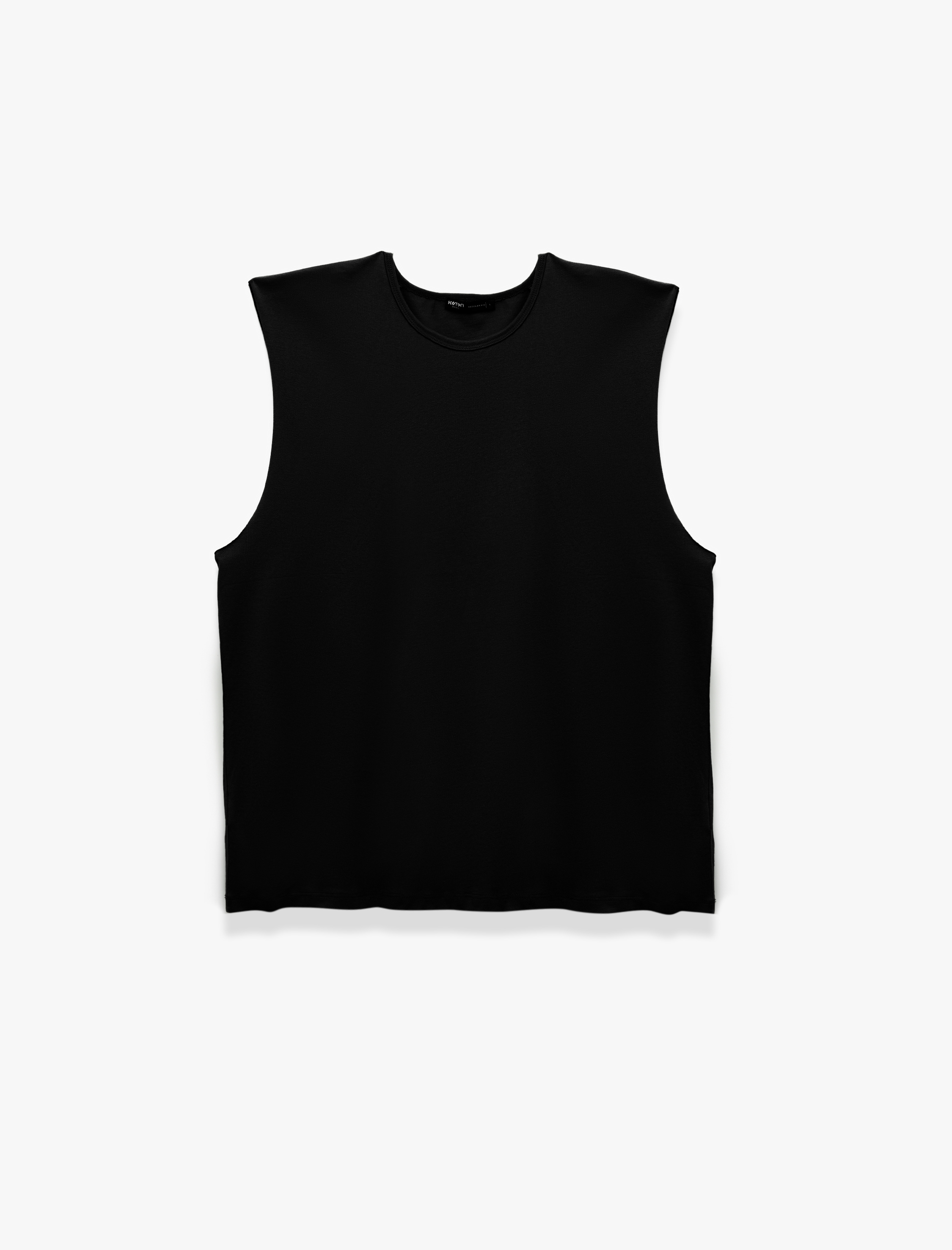   Pamuklu Bisiklet Yaka Basic Kolsuz Tişört