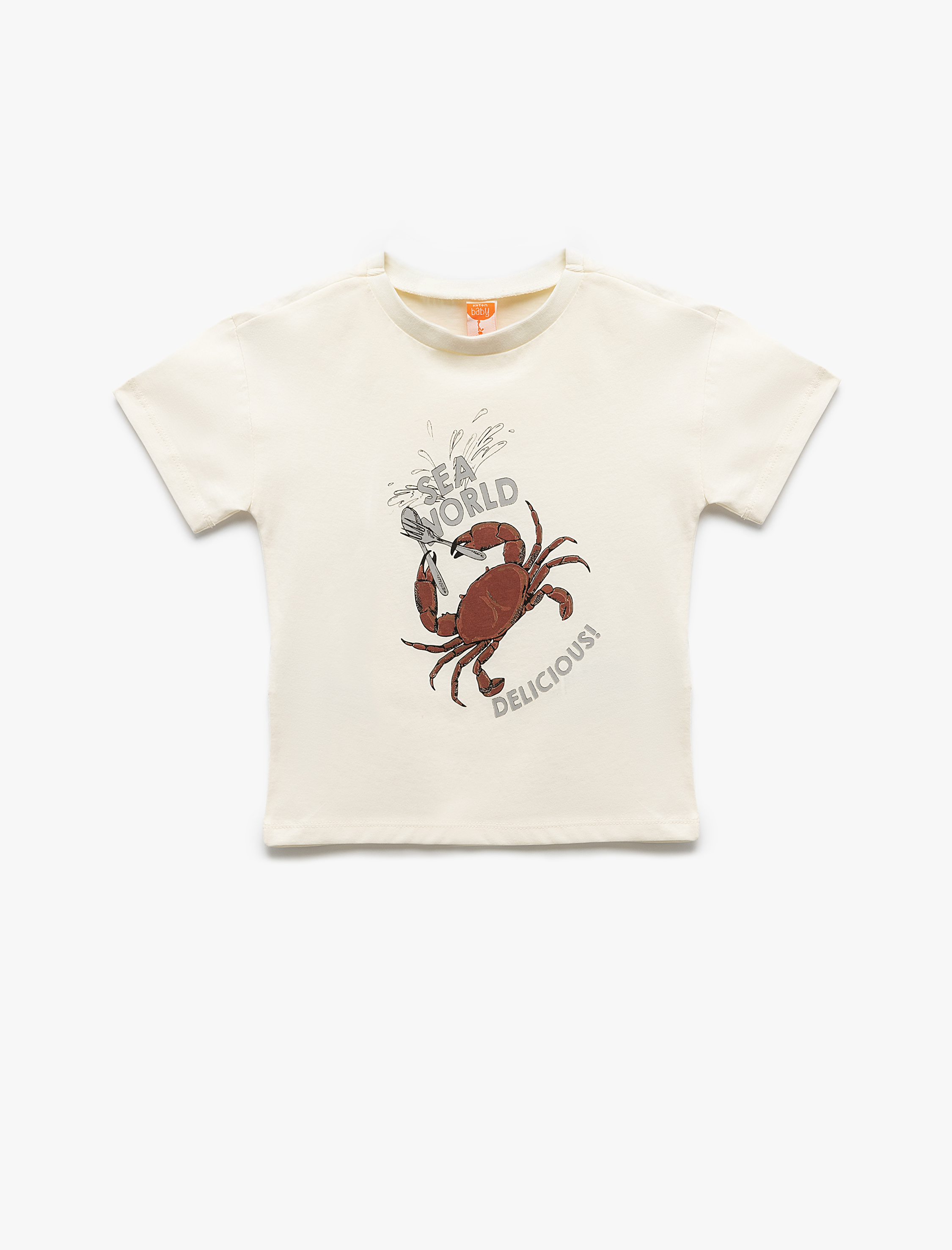Koton Erkek Bebek Pamuklu Kısa Kollu Baskılı Bisiklet Yaka T-Shirt
