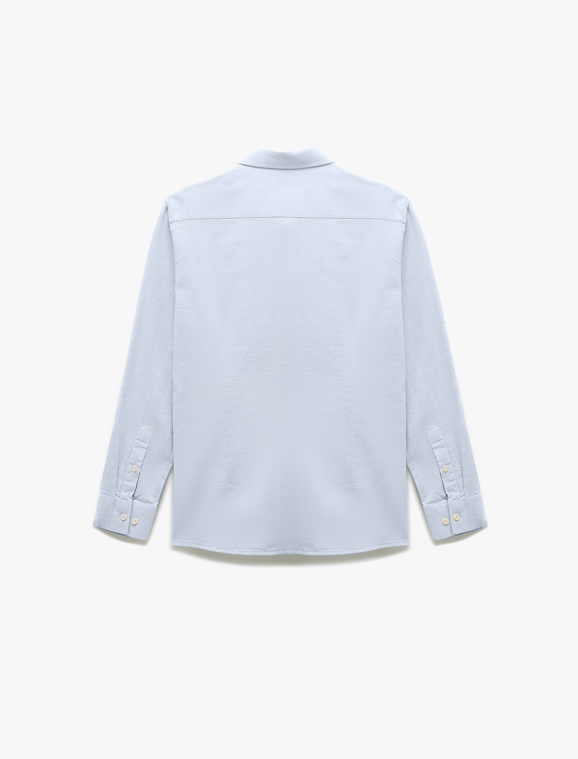   Pamuklu Düğmeli Regular Fit Armürlü Uzun Kollu Gömlek