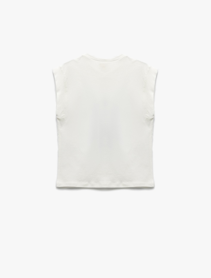 Kız Çocuk Bisiklet Yaka Kısa Kollu Pamuklu Baskılı Tişört