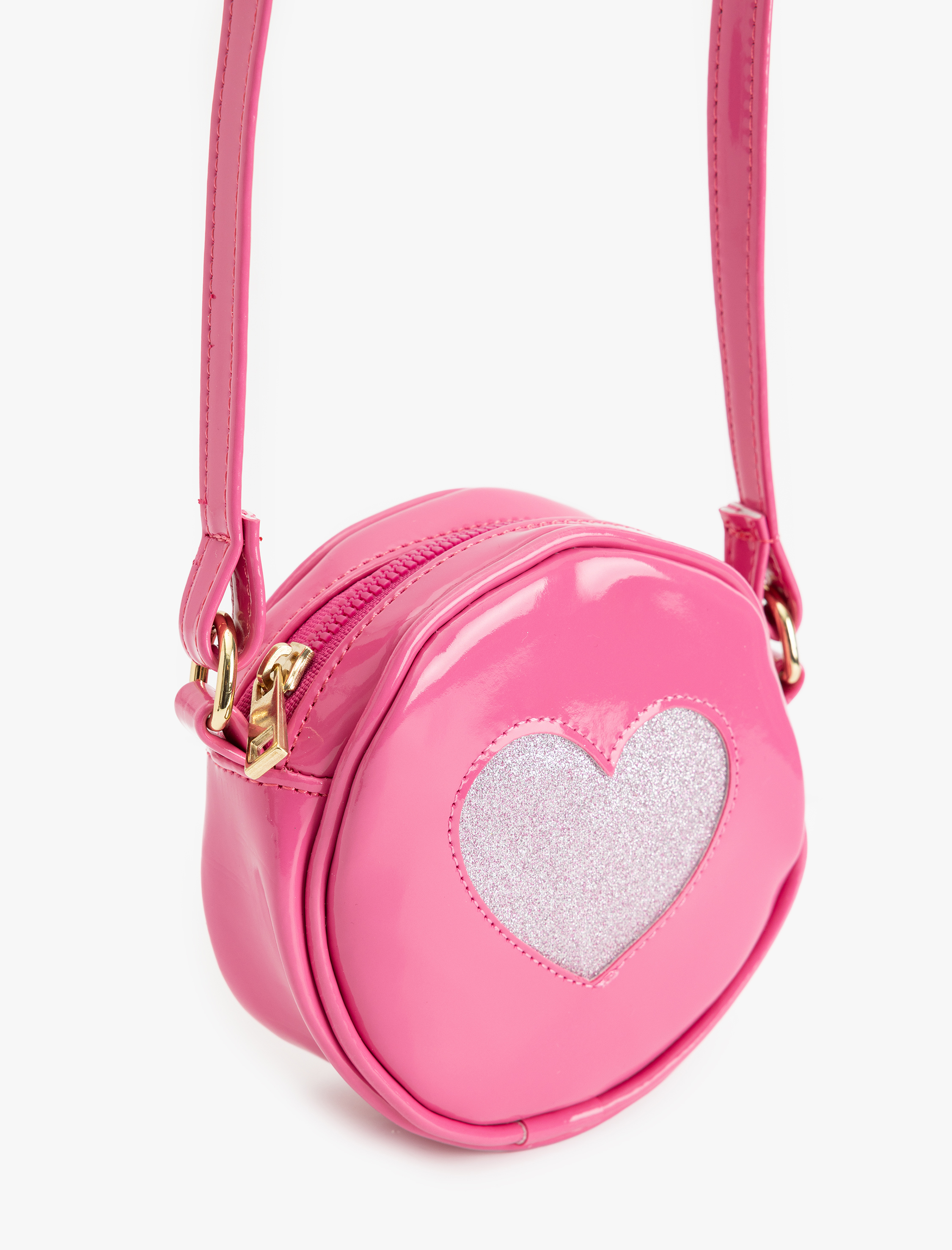  Kız Çocuk Askılı Kalp Detaylı Çapraz Çanta