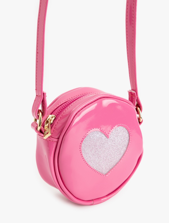 Kız Çocuk Askılı Kalp Detaylı Çapraz Çanta