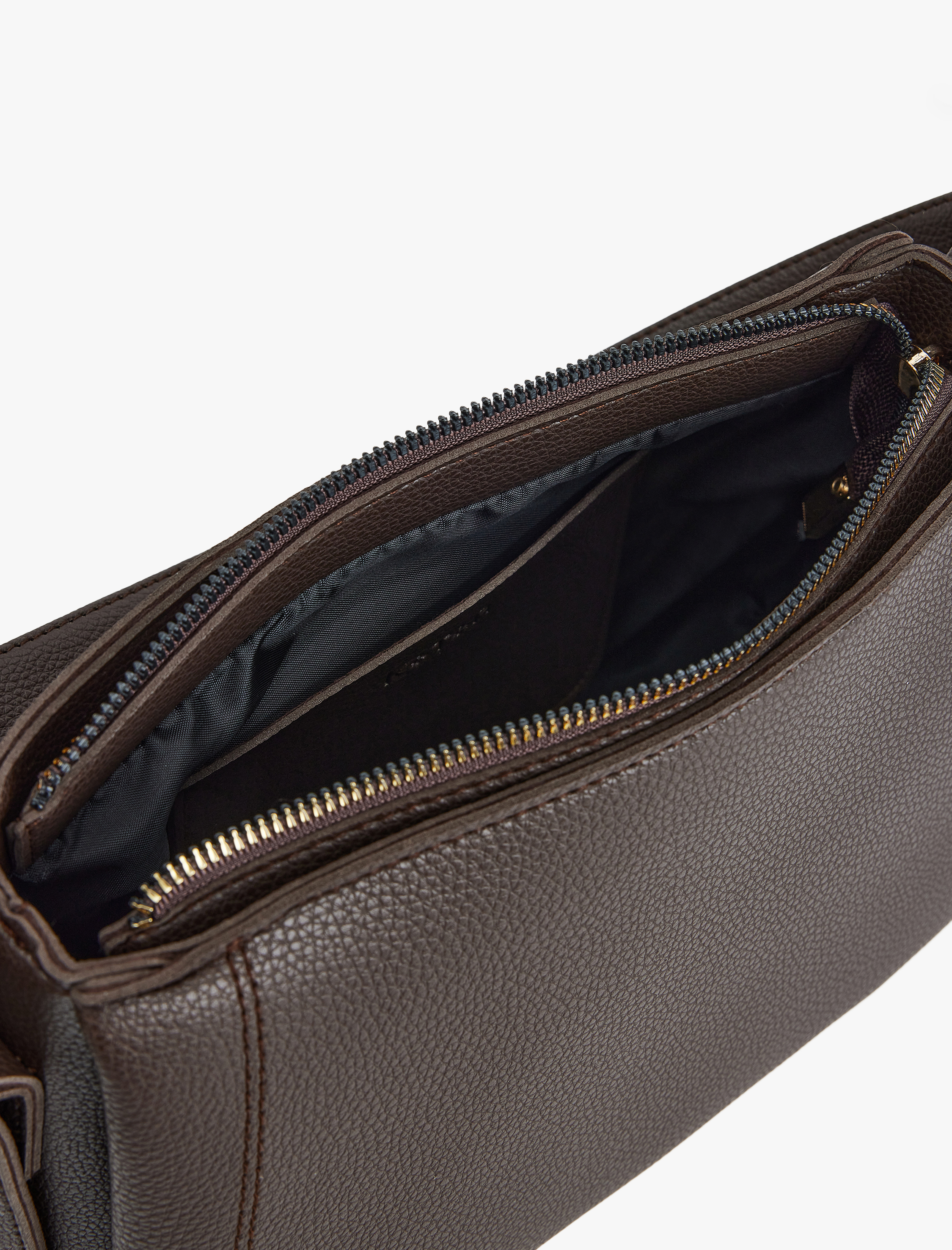  Kadın Suni Deri Fermuarlı Toka Detaylı Omuz Çantası